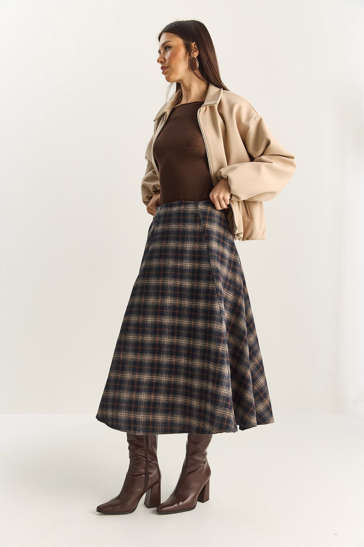 LUCCI High Waist Midi Skirt