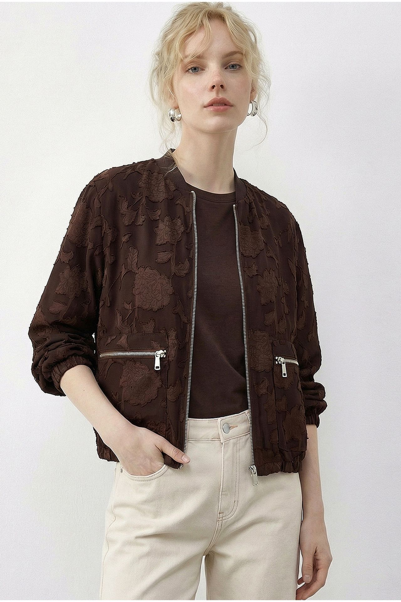 LUCCI Floral Oversized Bomber Jacket 1