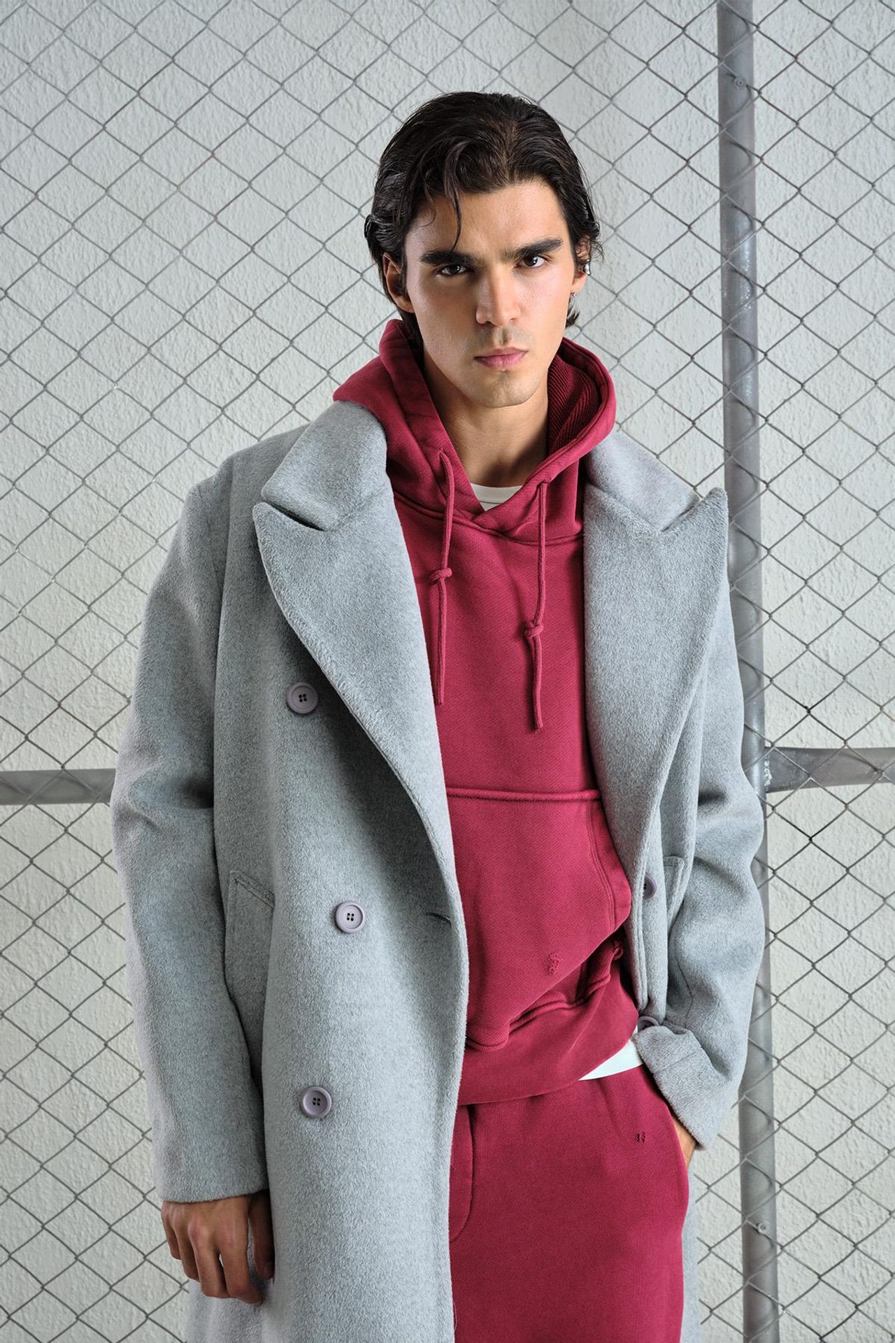 GIESTO Long Buttoned Textured Jacket 4