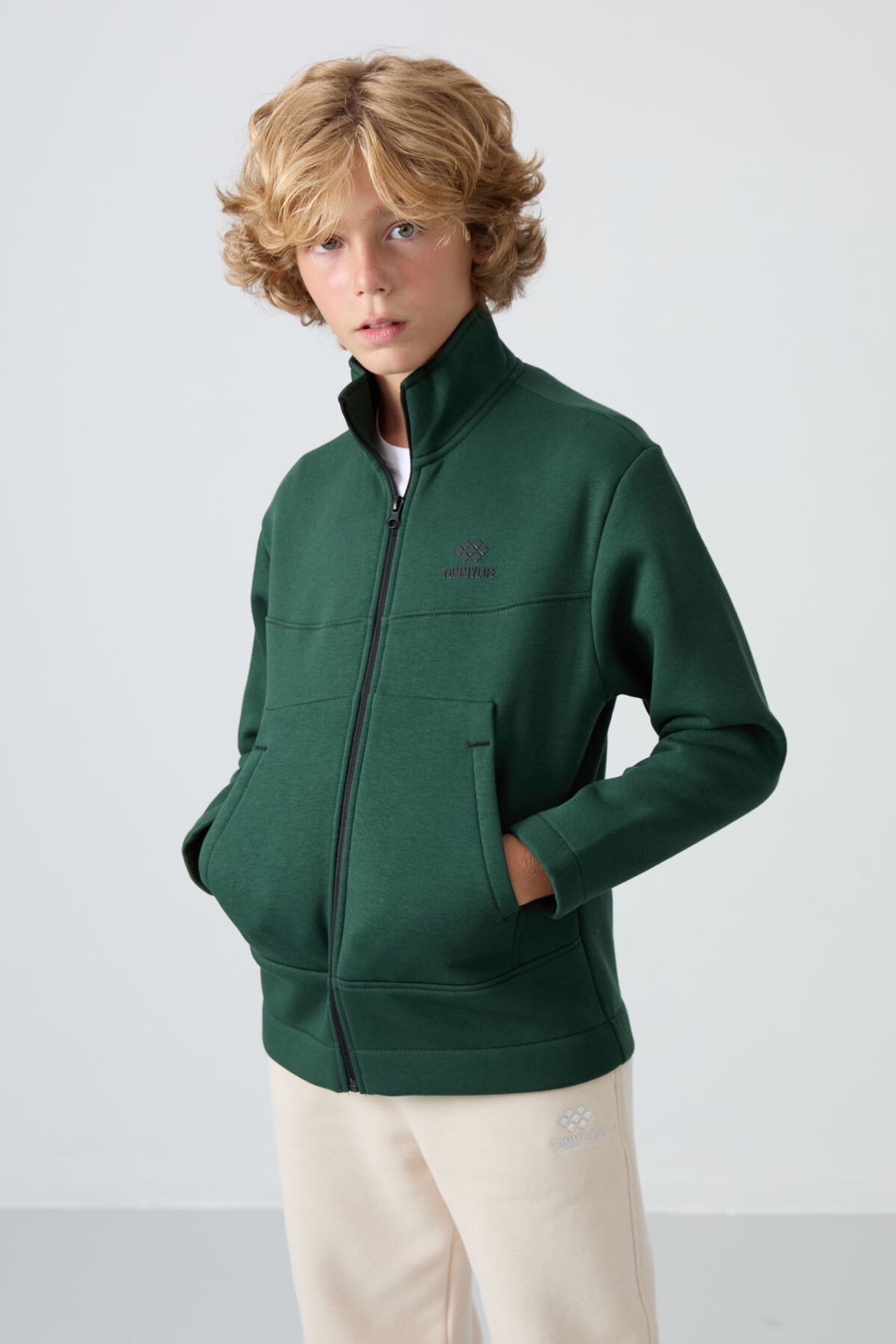 TOMMY Youth Zip Collar Pocket Sweatshirt 1