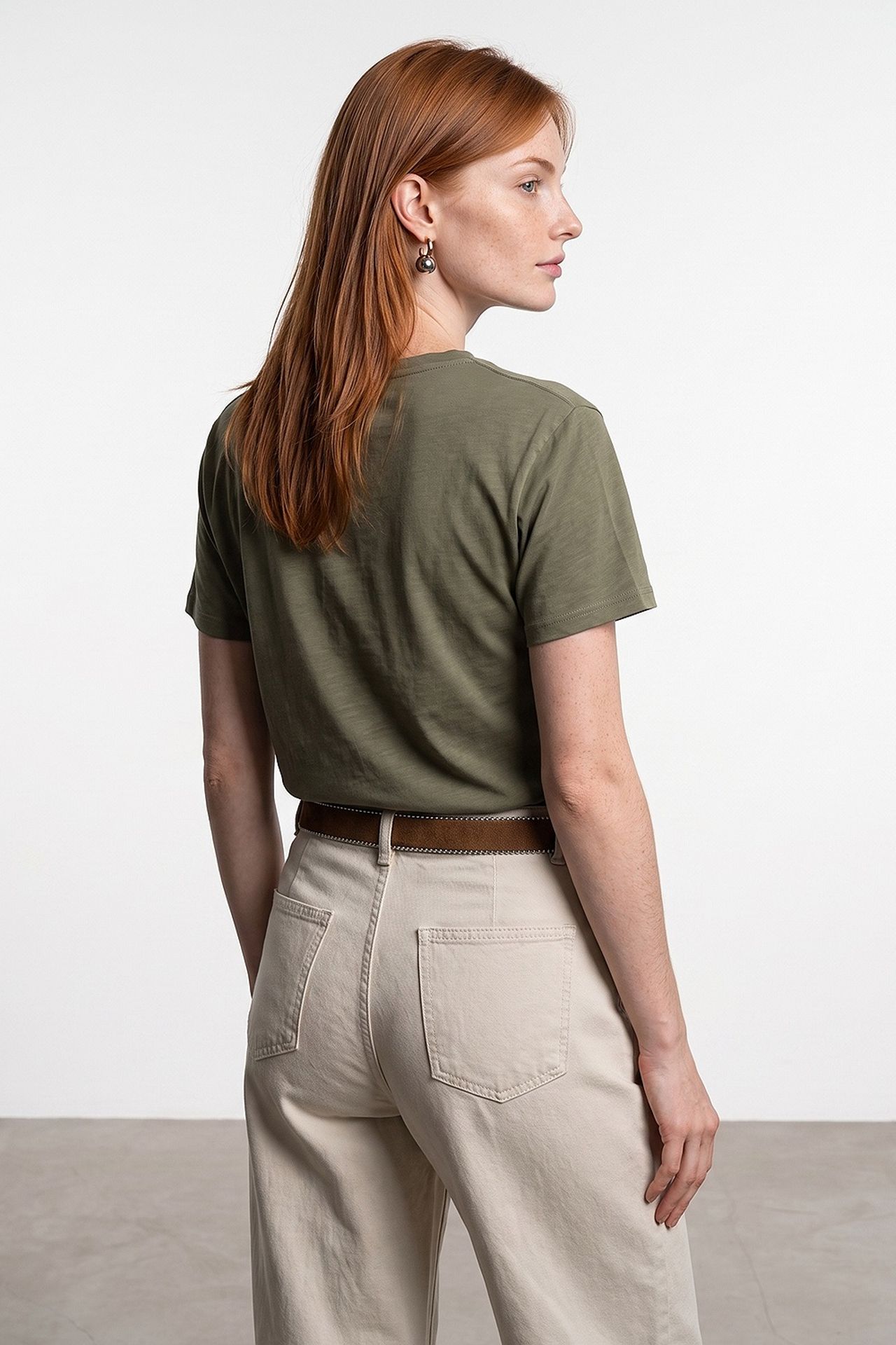 DILVIN Cotton Tencel V-Neck Short-Sleeve Blouse 2