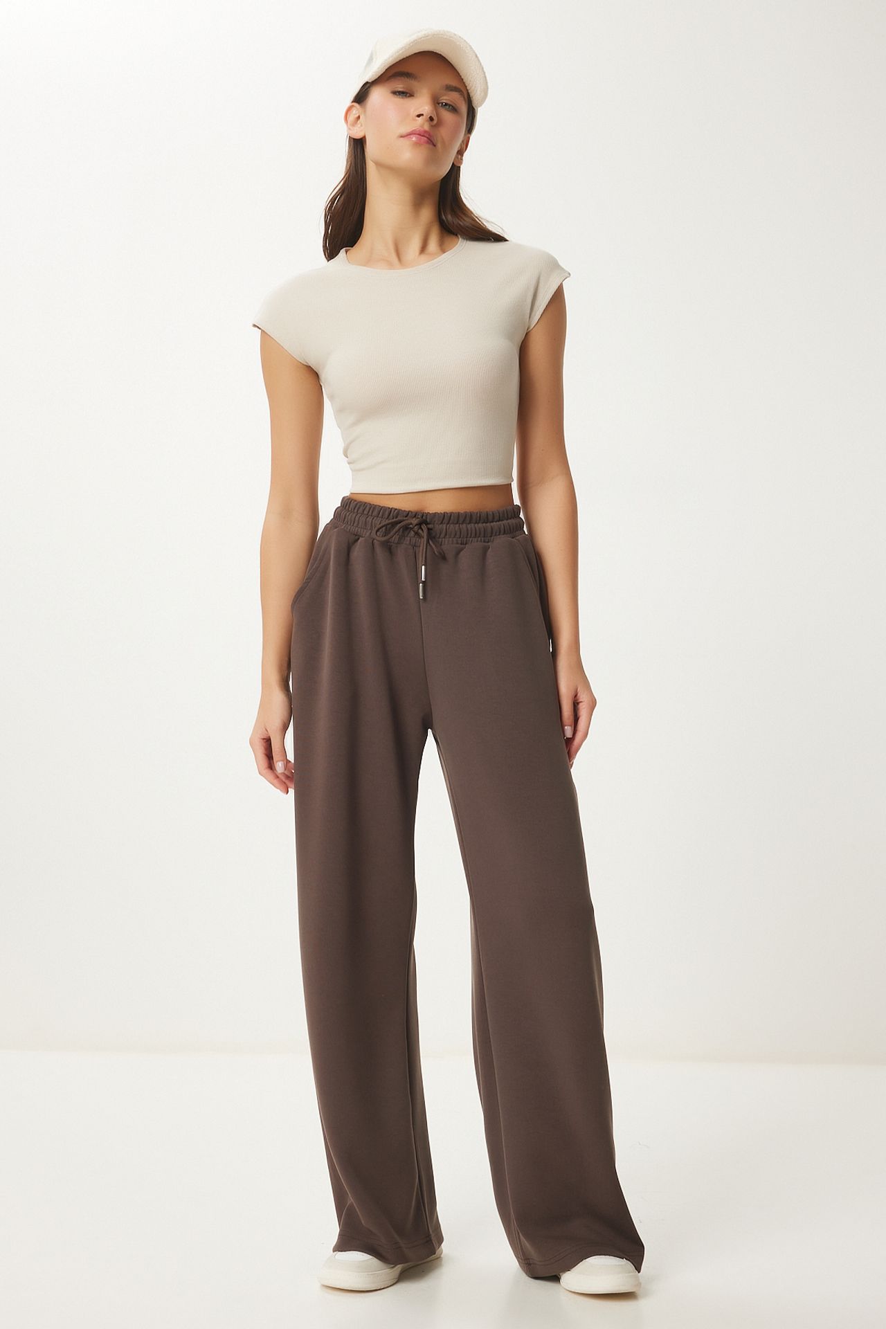 ISTANBUL Wide Leg Drawstring Waist Sweatpants 2
