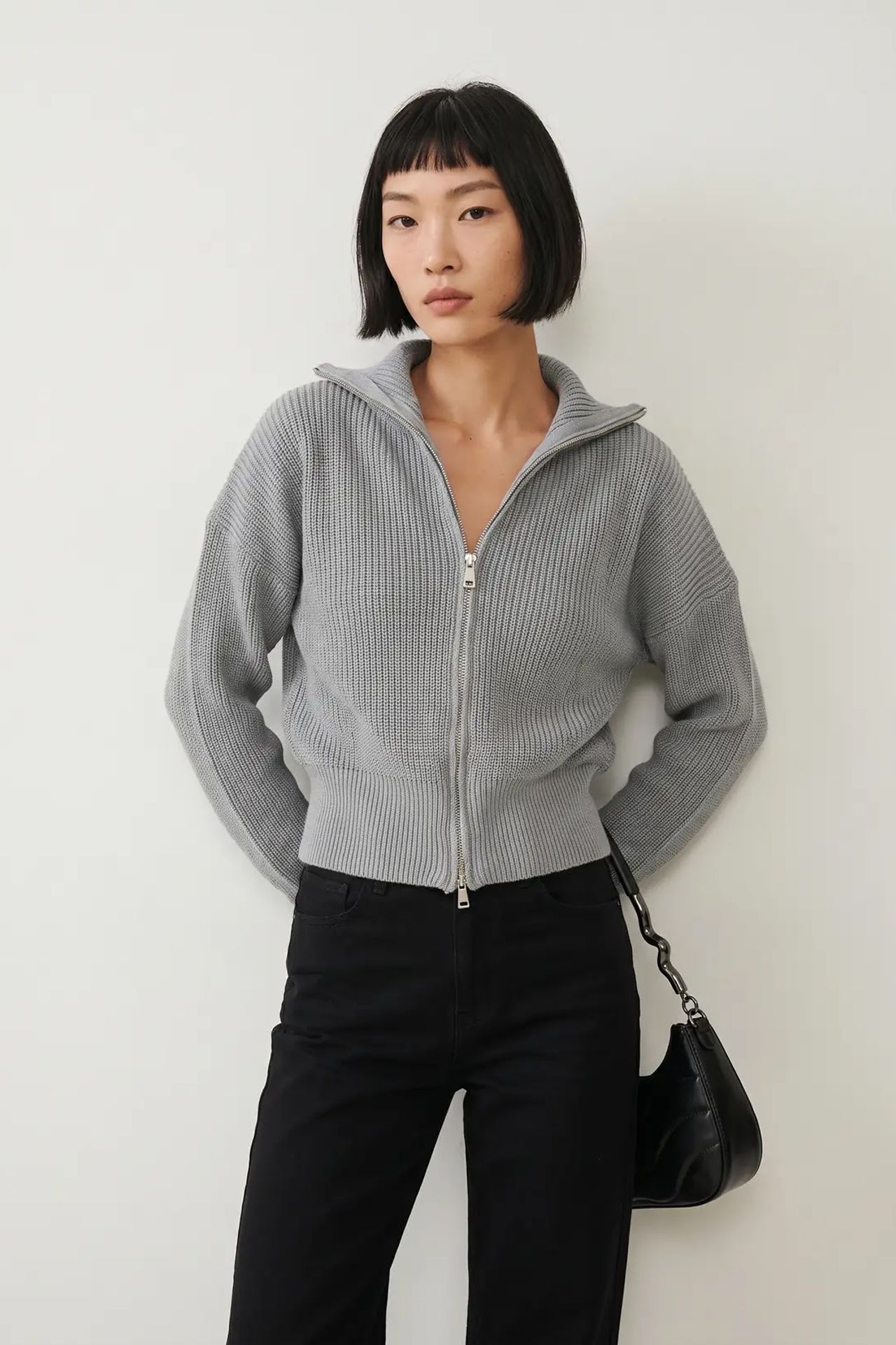 MY FASHION Açık Ön Basit Örgü Hırka 2