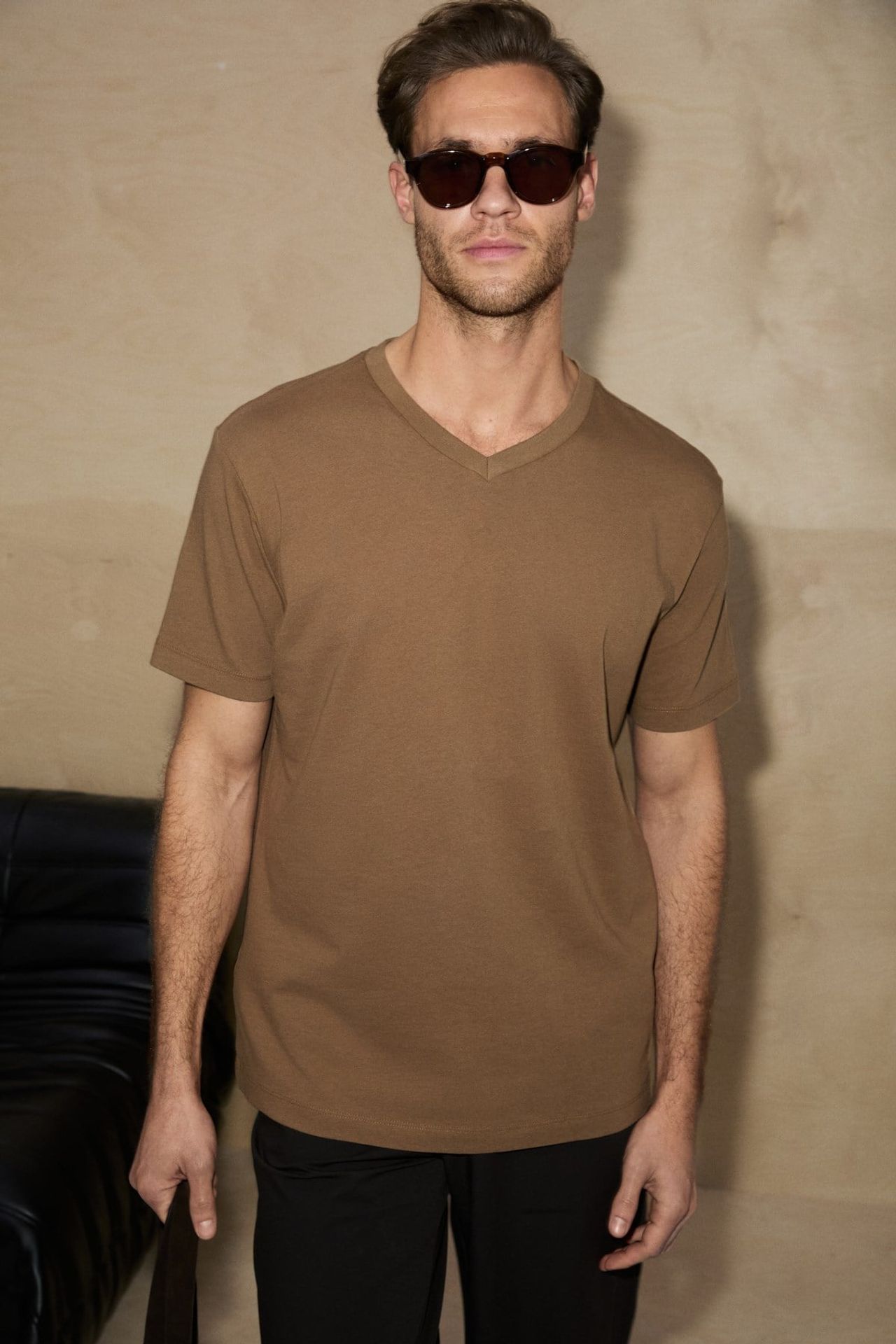 GRIMELANGE V-Neck Regular Short Sleeve T-Shirt 1
