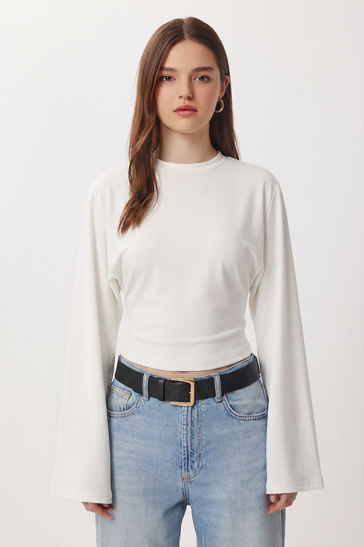 ISTANBUL Crew Neck Long Sleeve Blouse 2