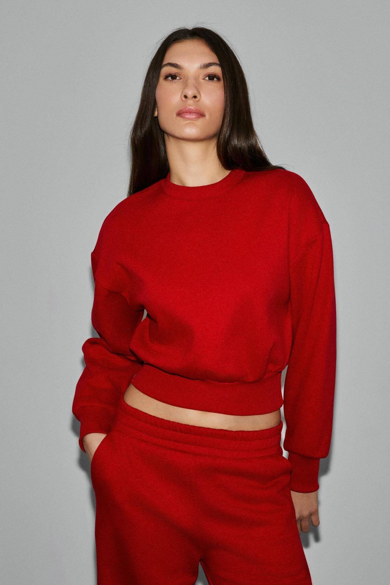 GRIMELANGE Crop Crew Neck Sweatshirt 2