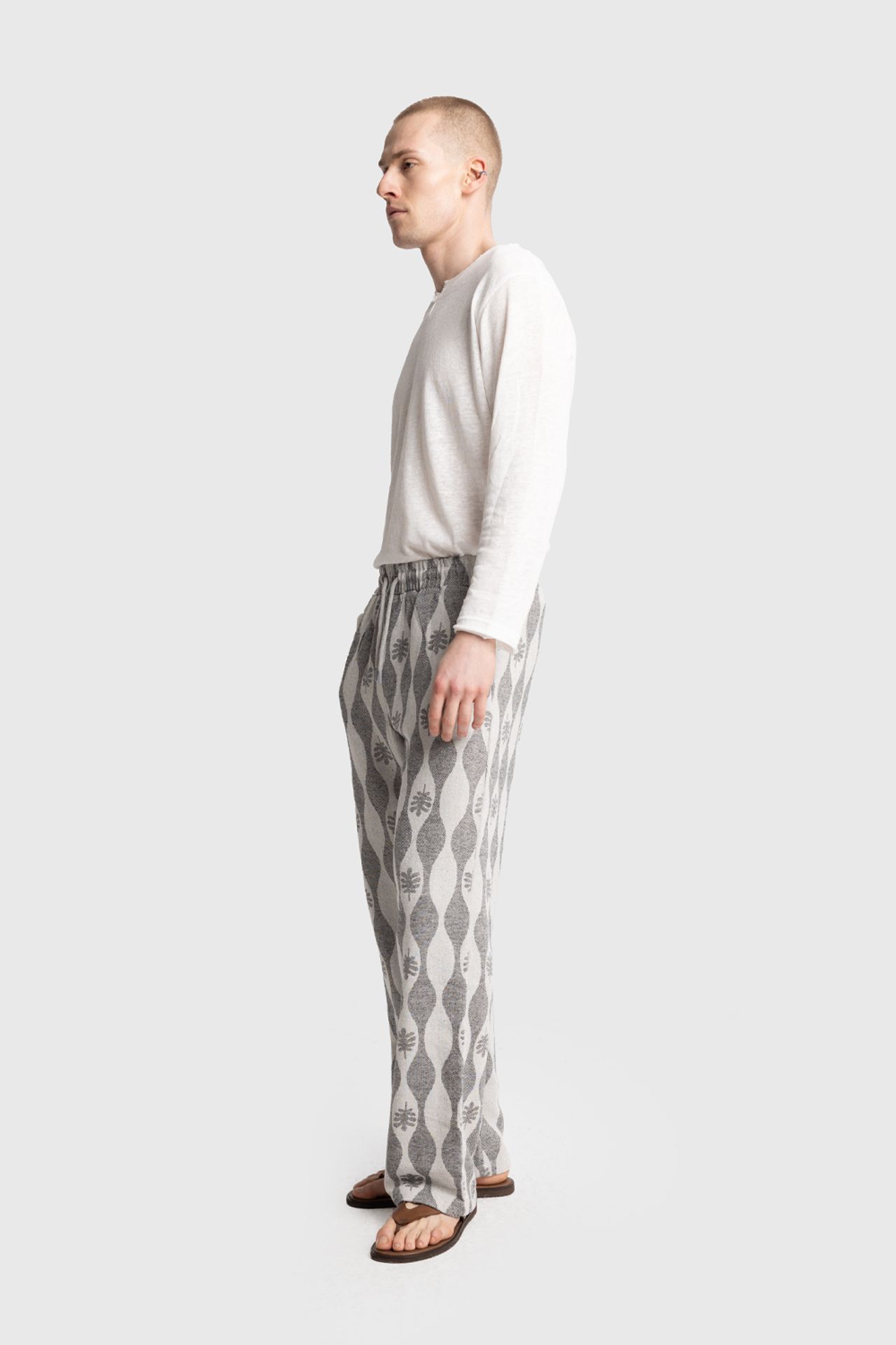 GIESTO Men's Cotton Knit Wide-Leg Pants 2