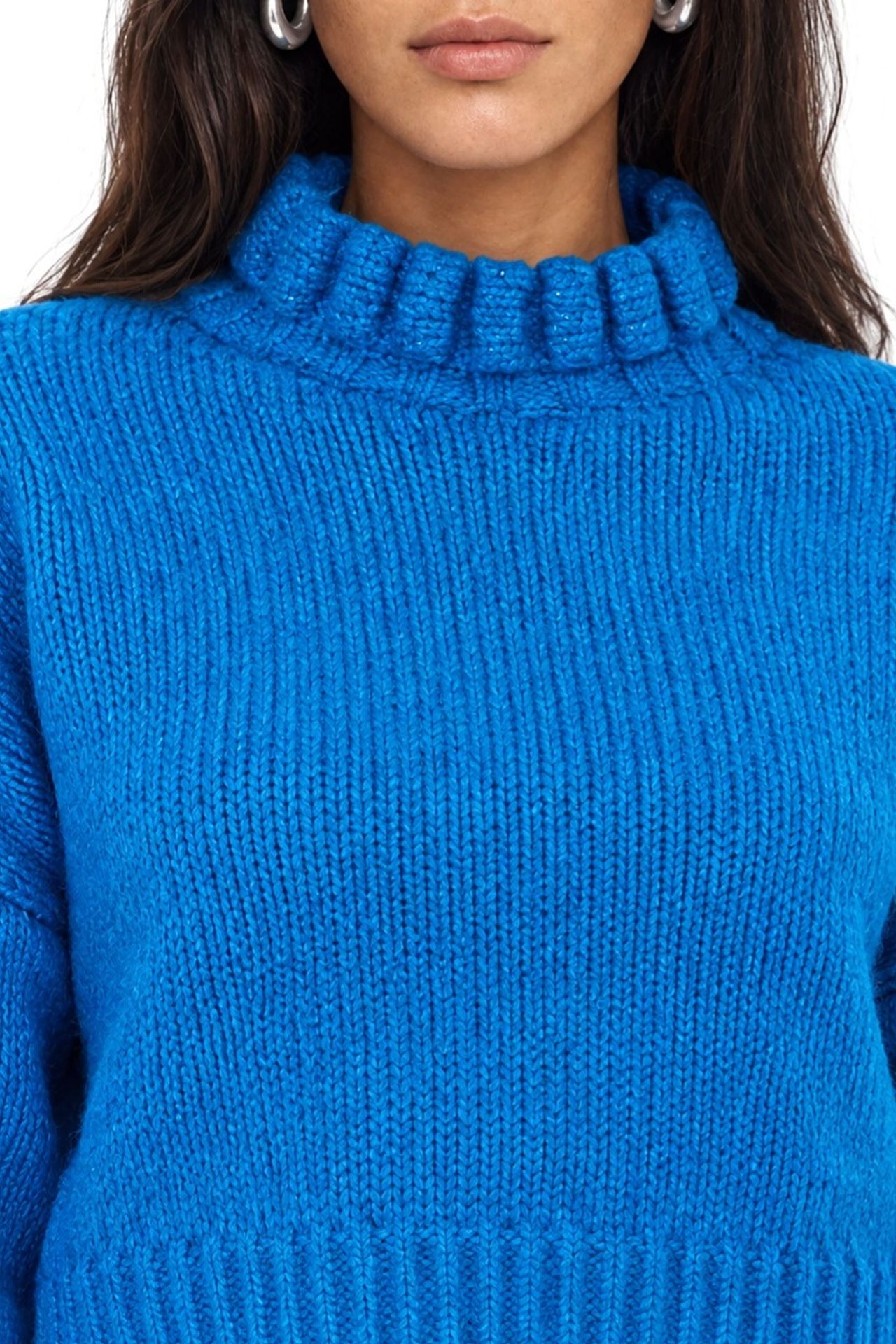 Mixray Thick Turtleneck Textured Crop Sweater 4