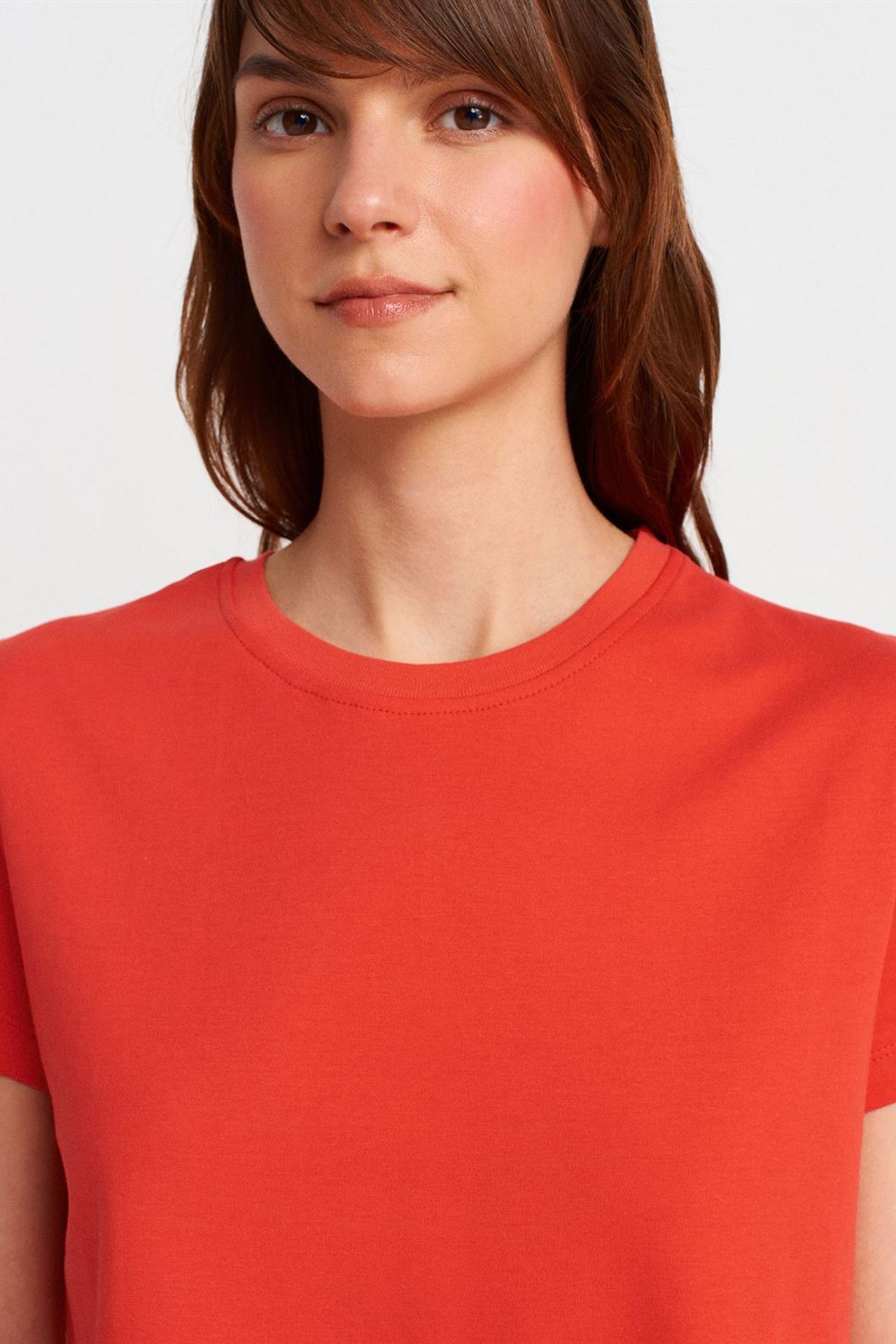 DILVIN Women's Cotton Ribbed Crew Neck T-Shirt 3