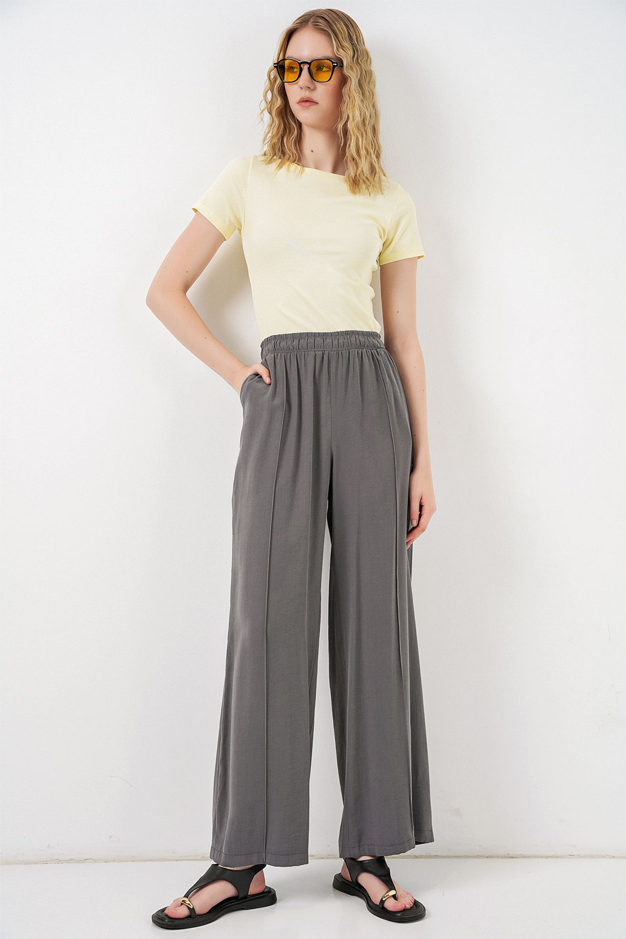 BDART Wide Leg Trousers with Elastic Waist 1
