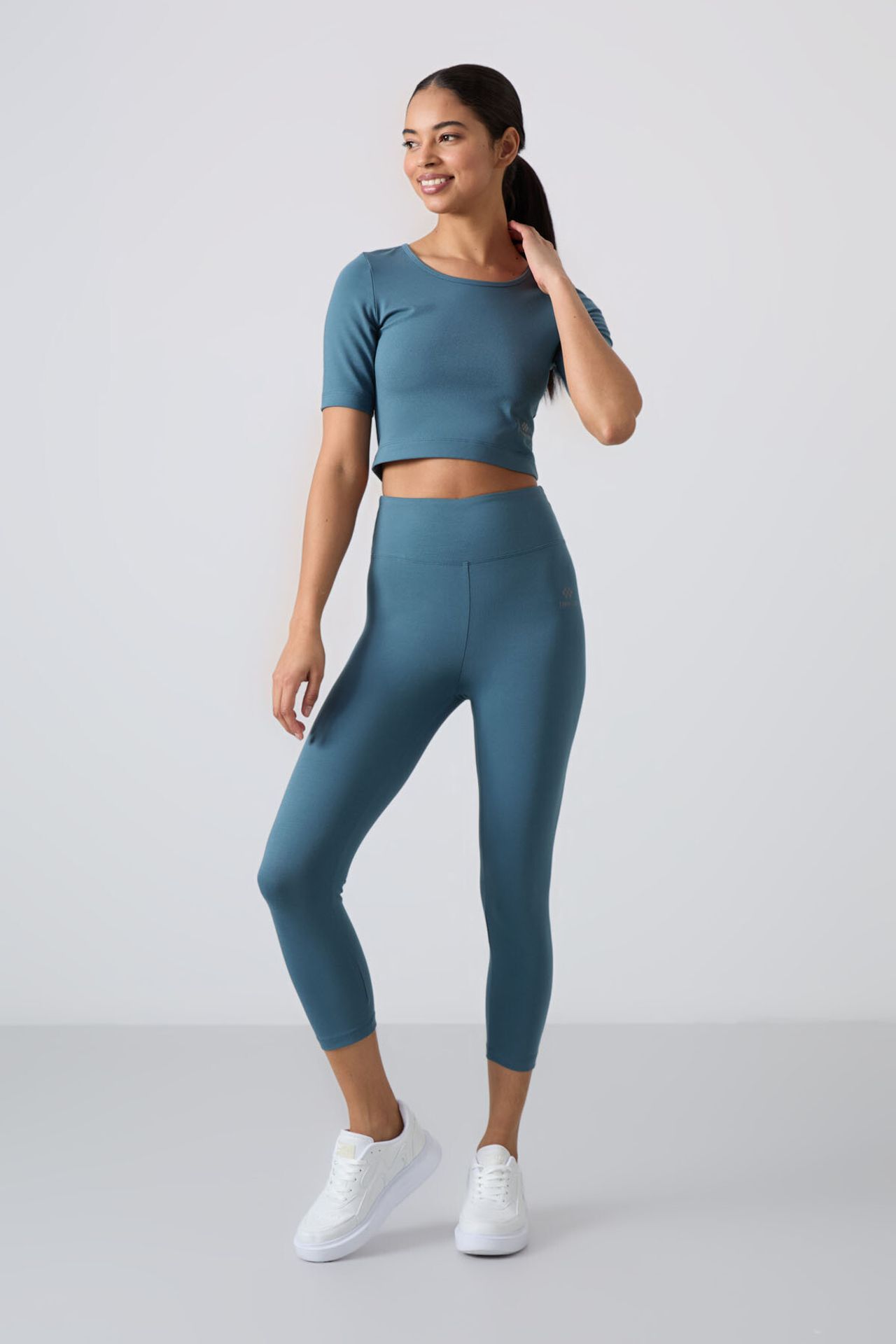 TOMMY Cotton Elastane Capri T-Shirt and Leggings Set 2