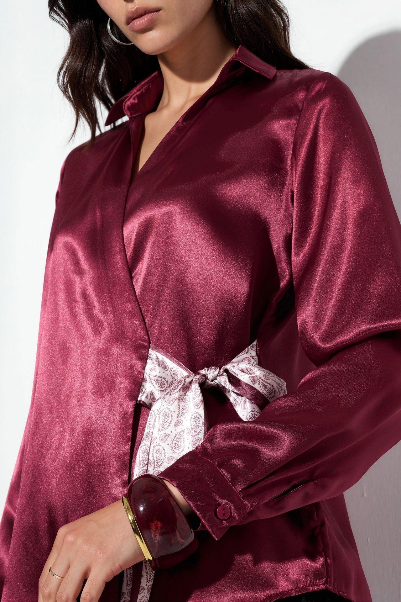BDART Women's Satin Tie-Front Shirt 3