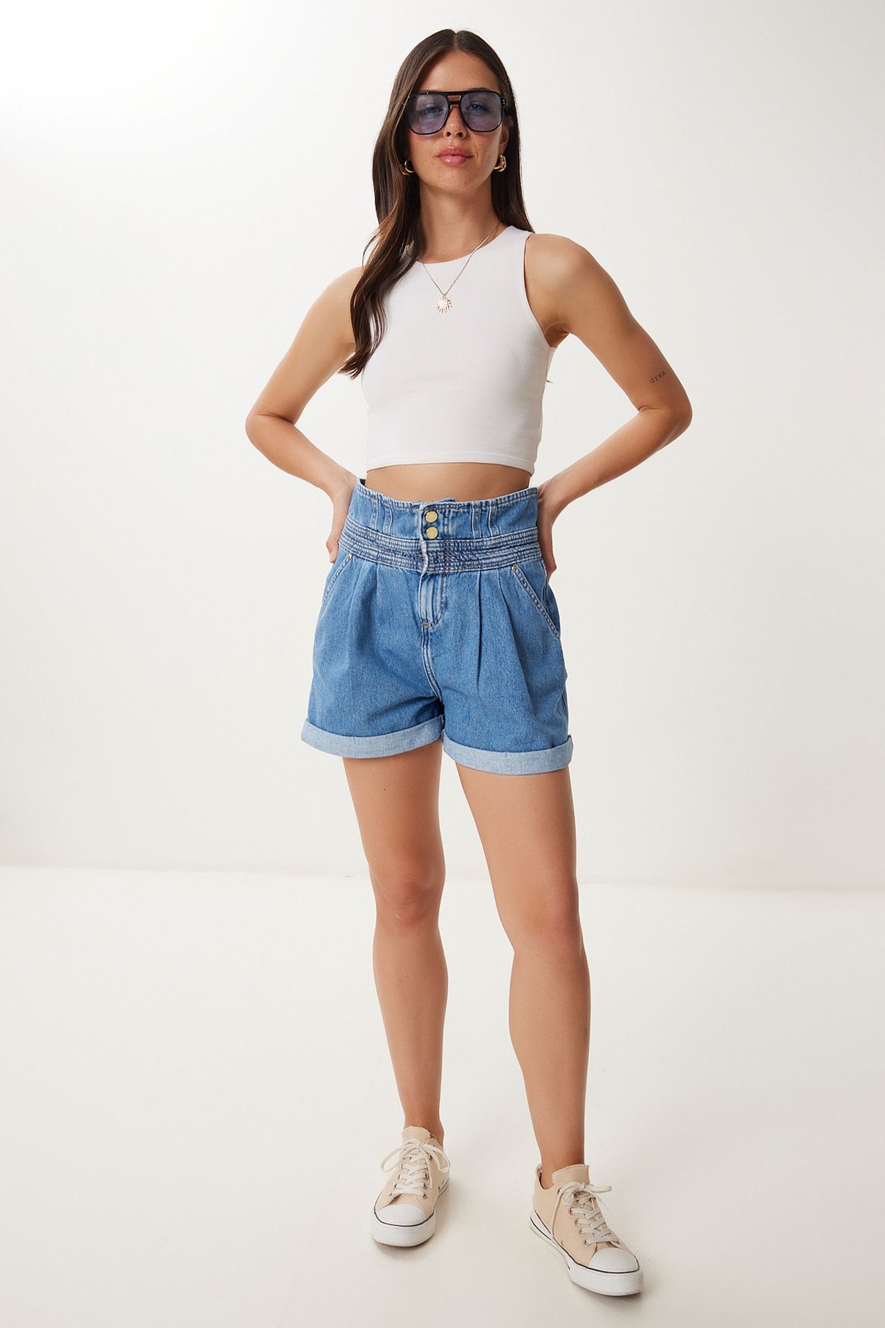 ISTANBUL High-Waist Mom Denim Shorts 2