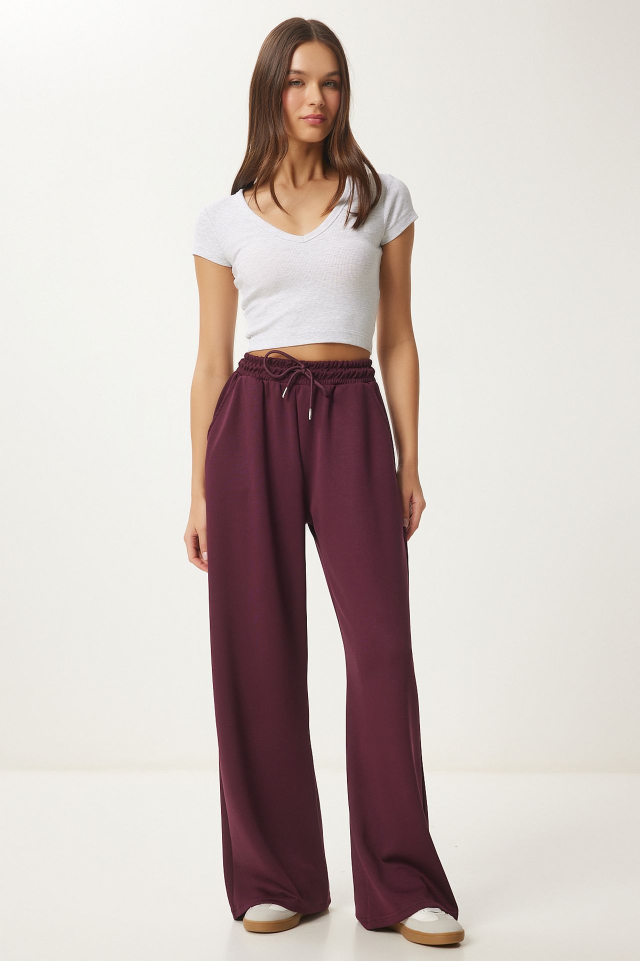 ISTANBUL Wide Leg Drawstring Waist Sweatpants 3