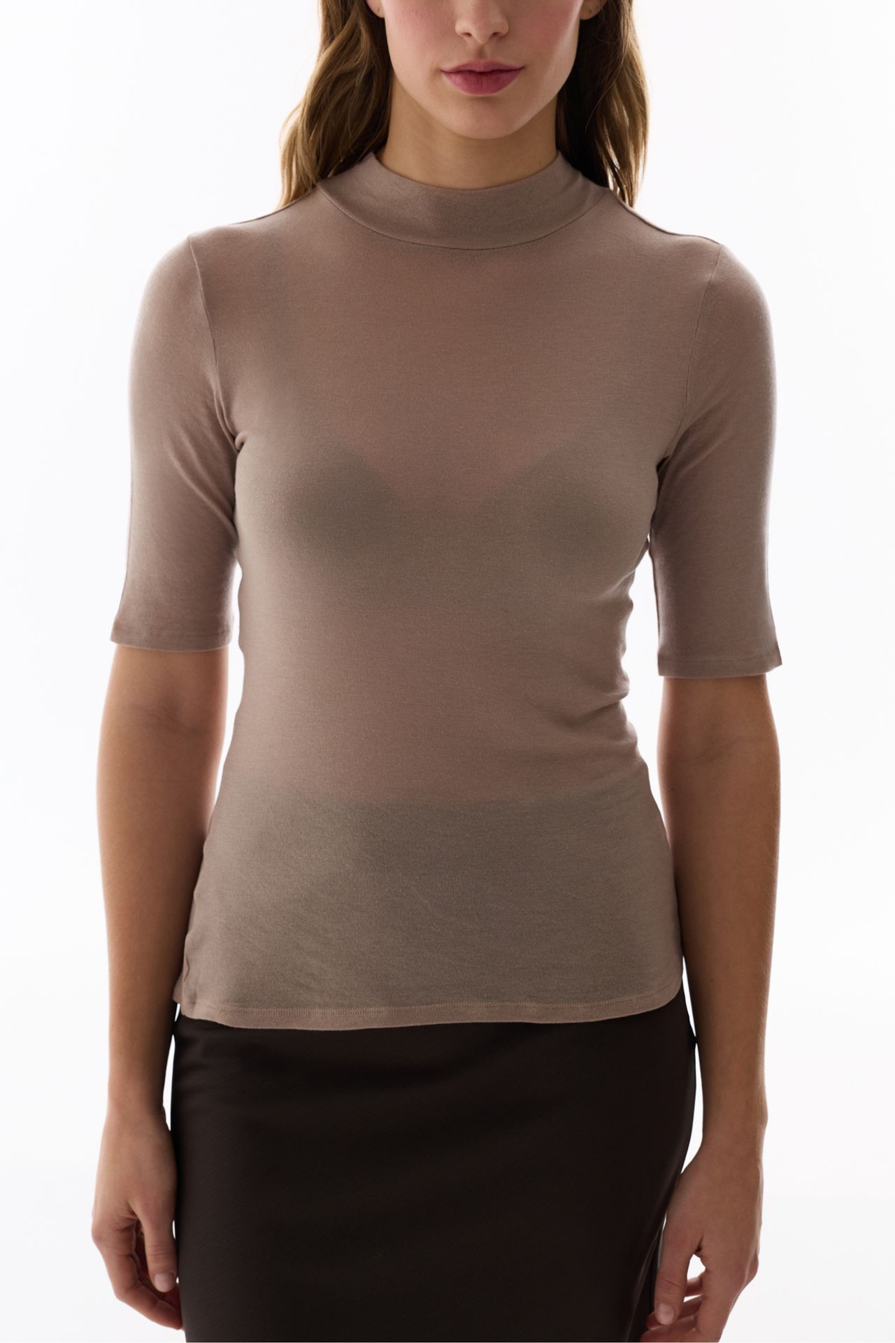 PENTI Turtleneck Three-Quarter Sleeve Blouse 5