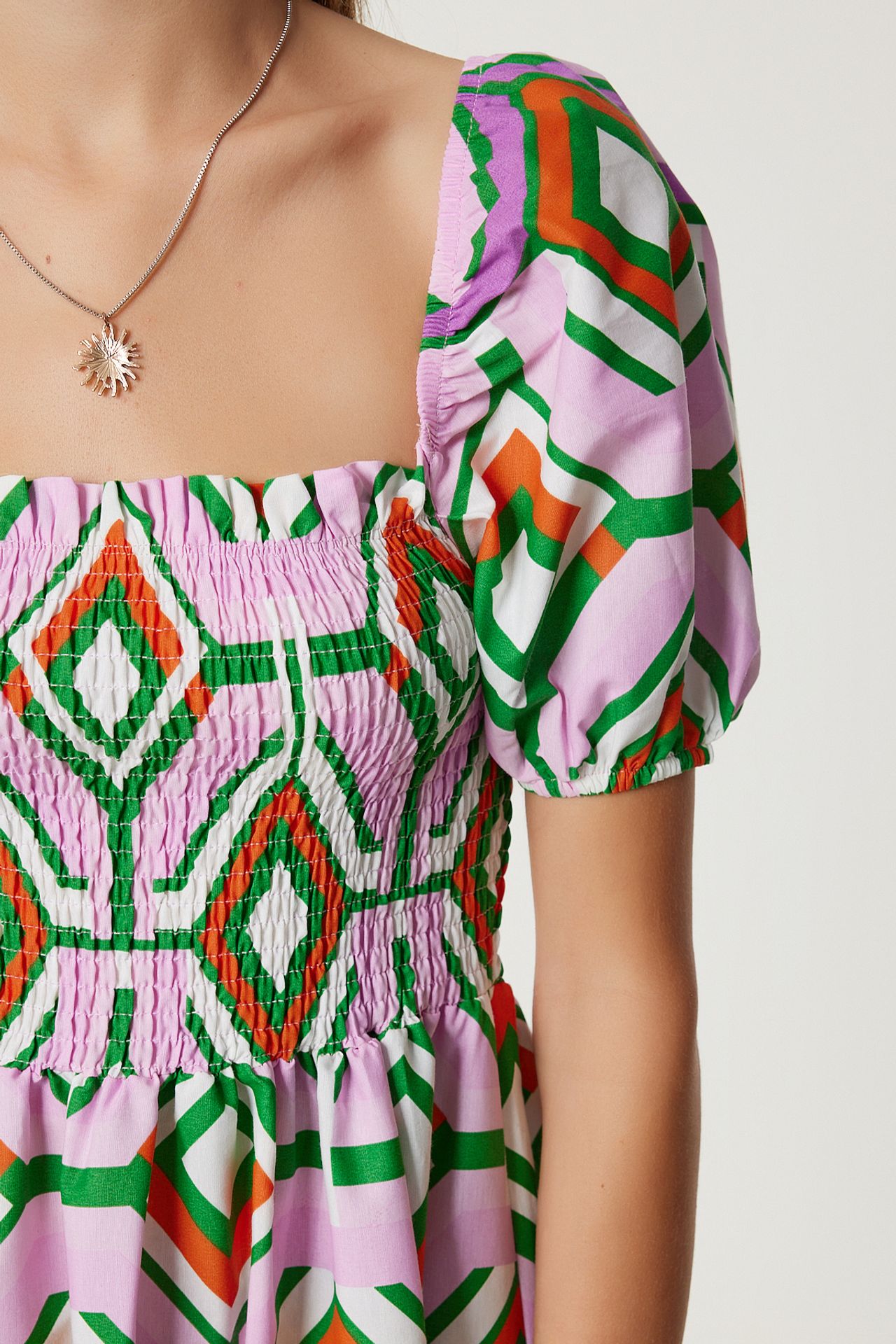 ISTANBUL Batik Print Midi Dress with Ruffle Detail 4