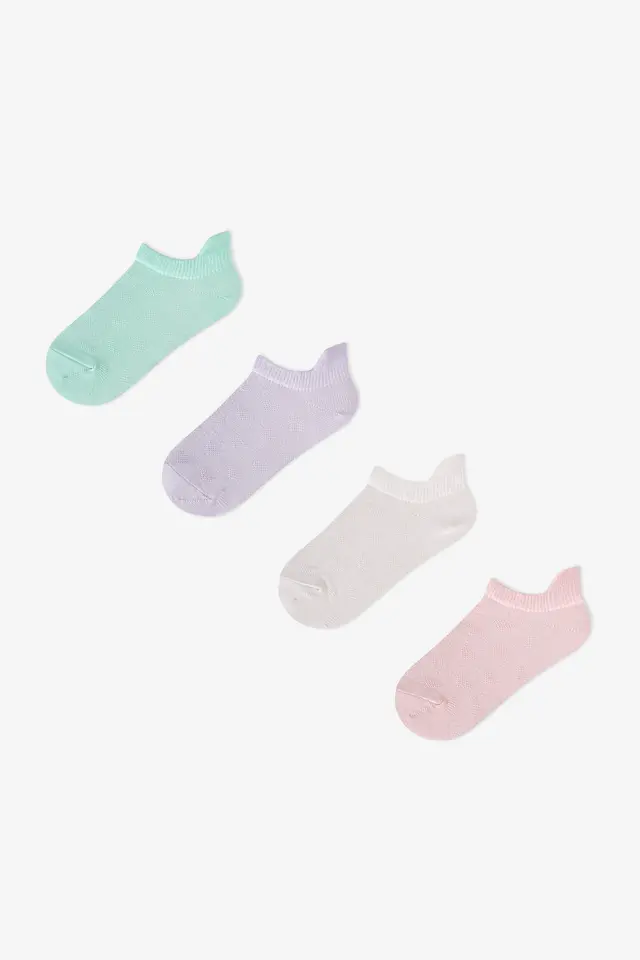 PENTI Girls' Puff Hearts Ankle Socks