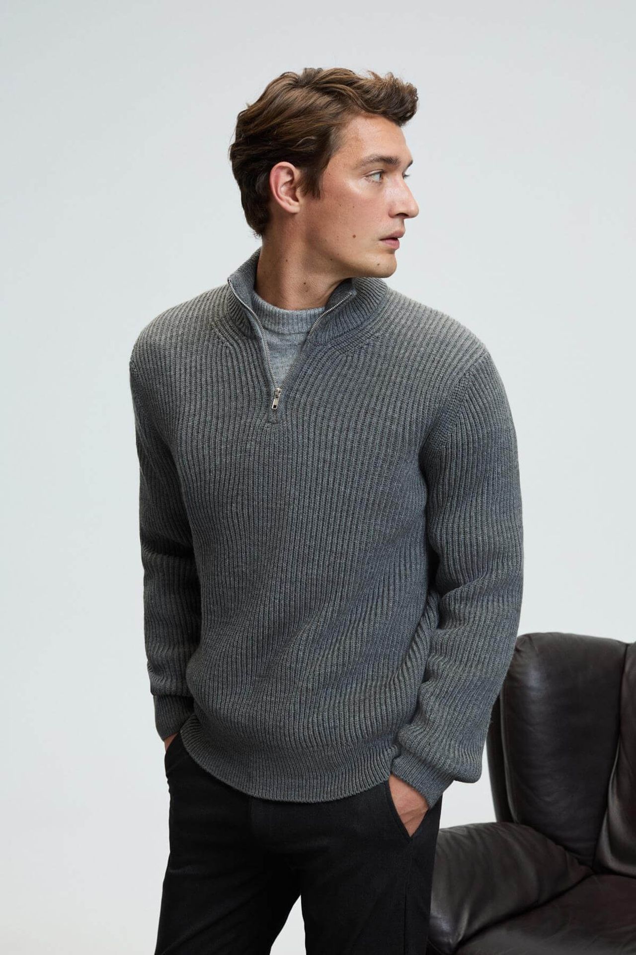 GRIMELANGE Zipper Collar Knit Jumper 5