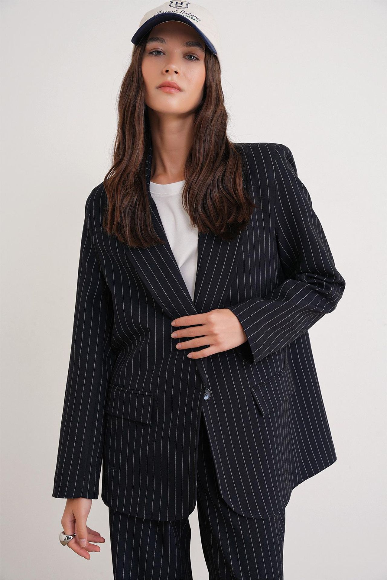 MIXRAY Striped Oversize Blazer 3