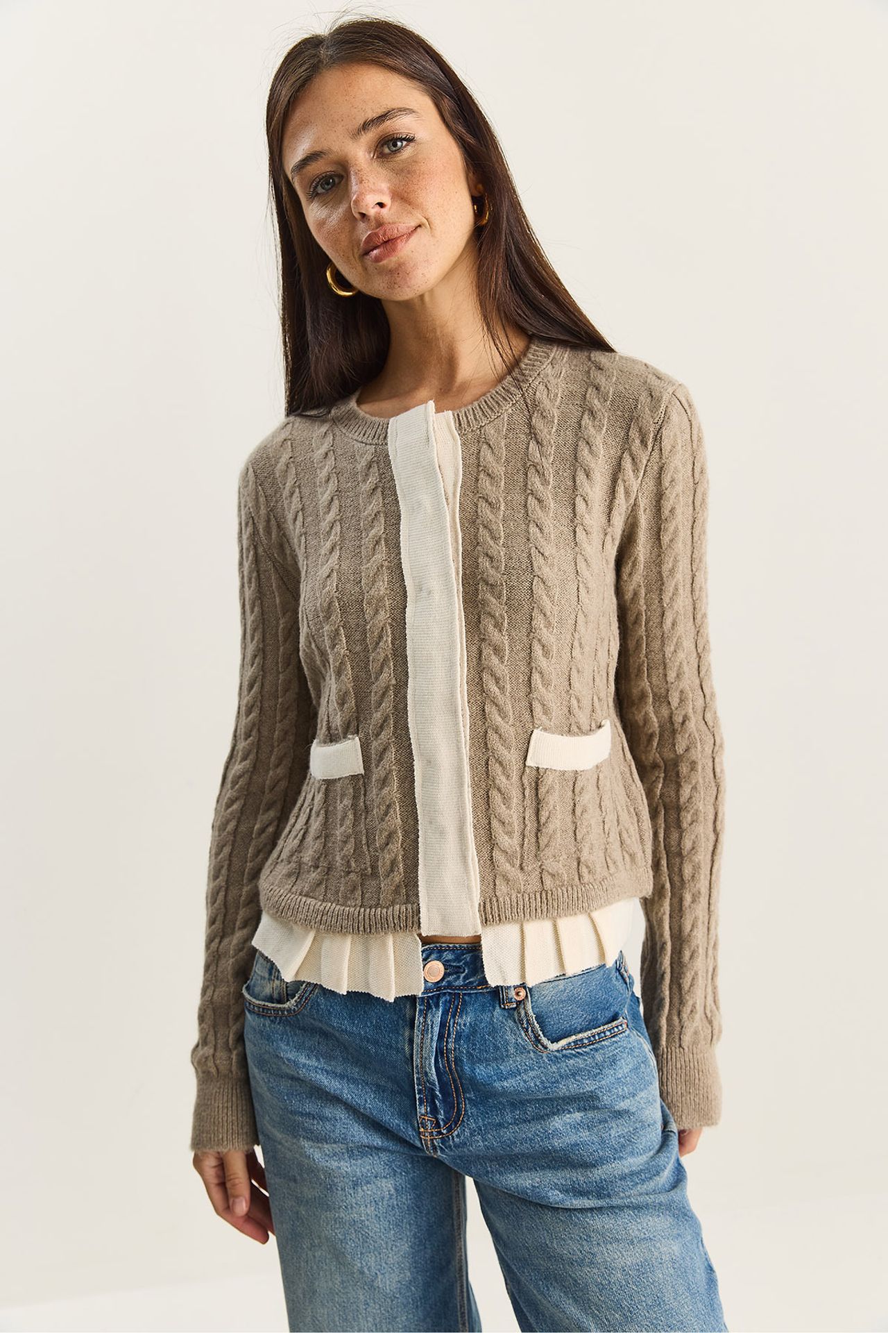LUCCI Hair Beard Patterned Knit Cardigan 5