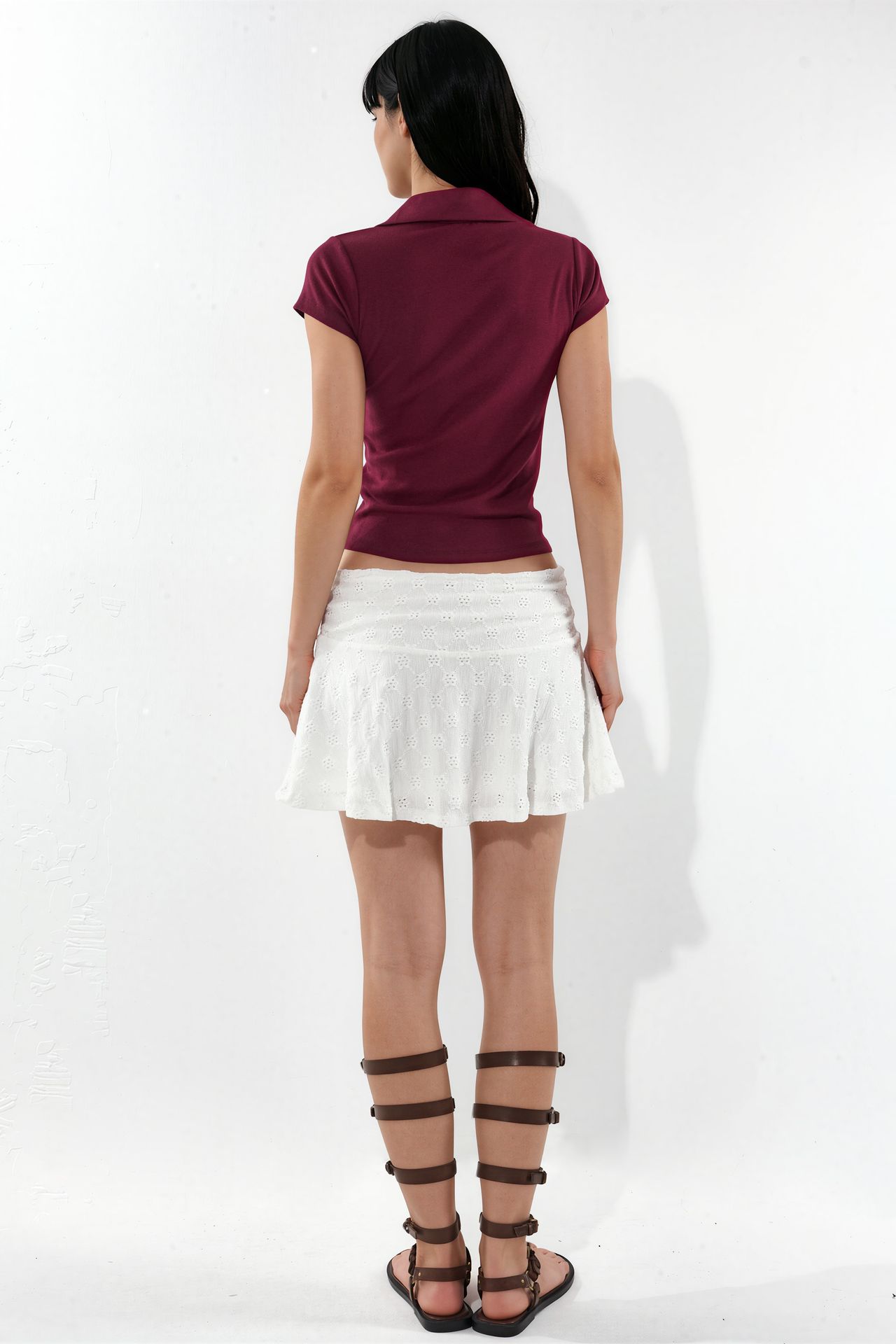 BUSEM Textured High-waist Mini Skirt 3