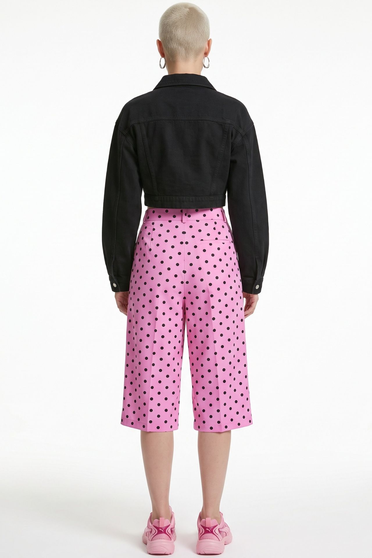 PUCKA High-Waist Polka Dot Capri Shorts