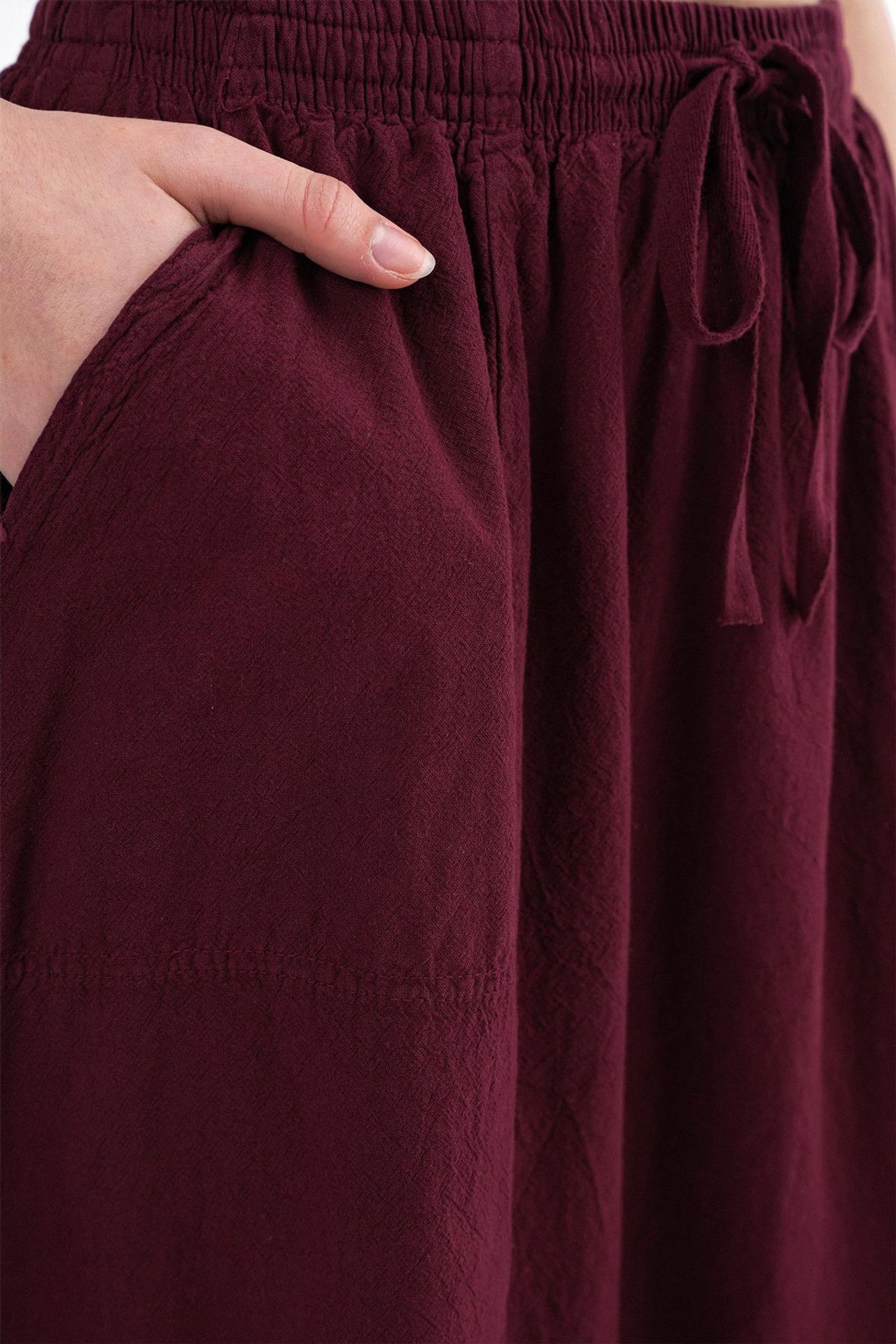 Mixray High-Waisted Poplin Skirt with Drawstring Detail 6