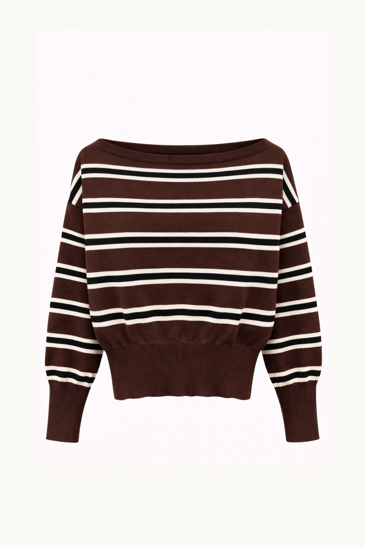 Mixray Ribbed Boat Neck Sweater 5