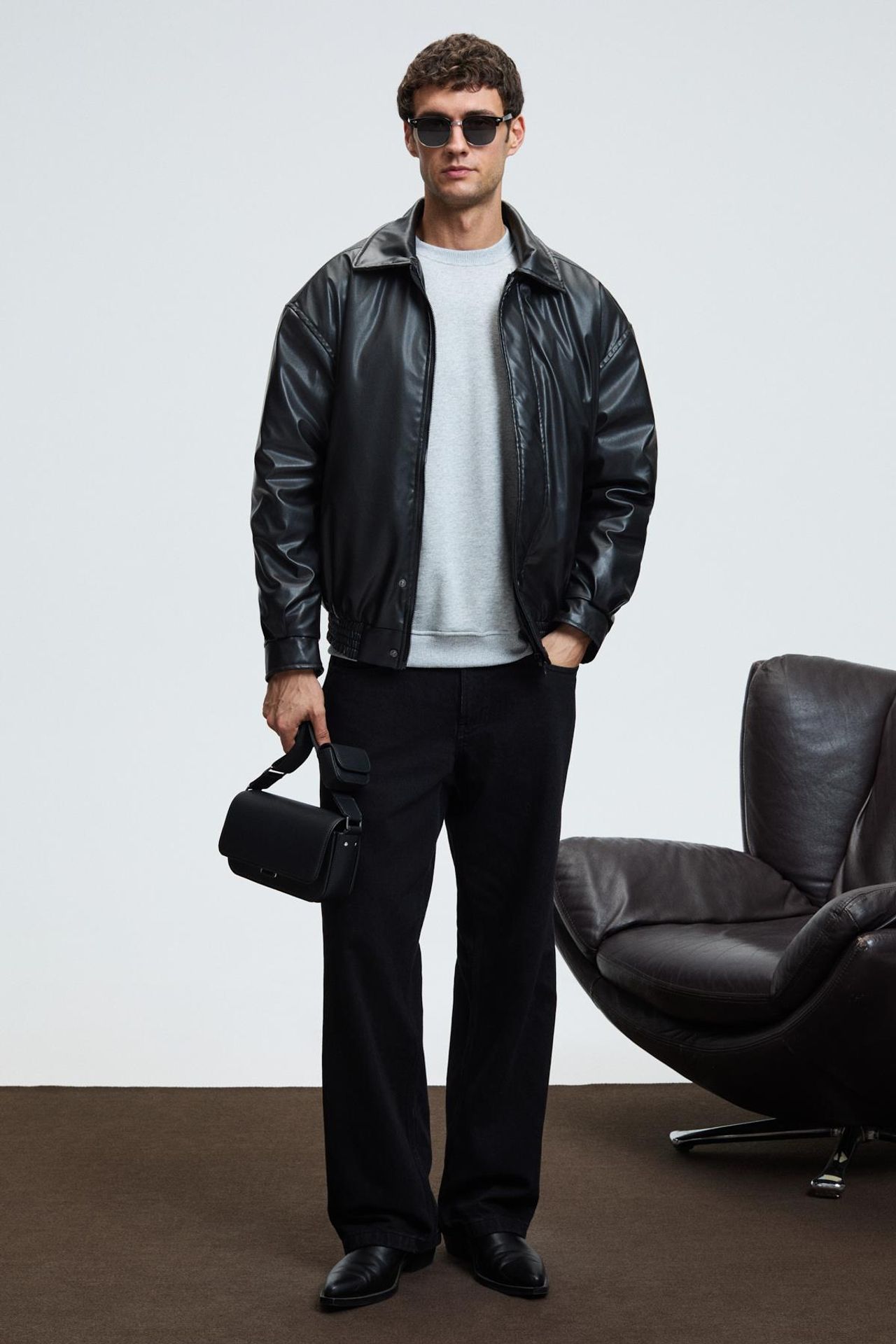 GRIMELANGE Oversize Bisiklet Yaka Logolu Sweatshirt 3