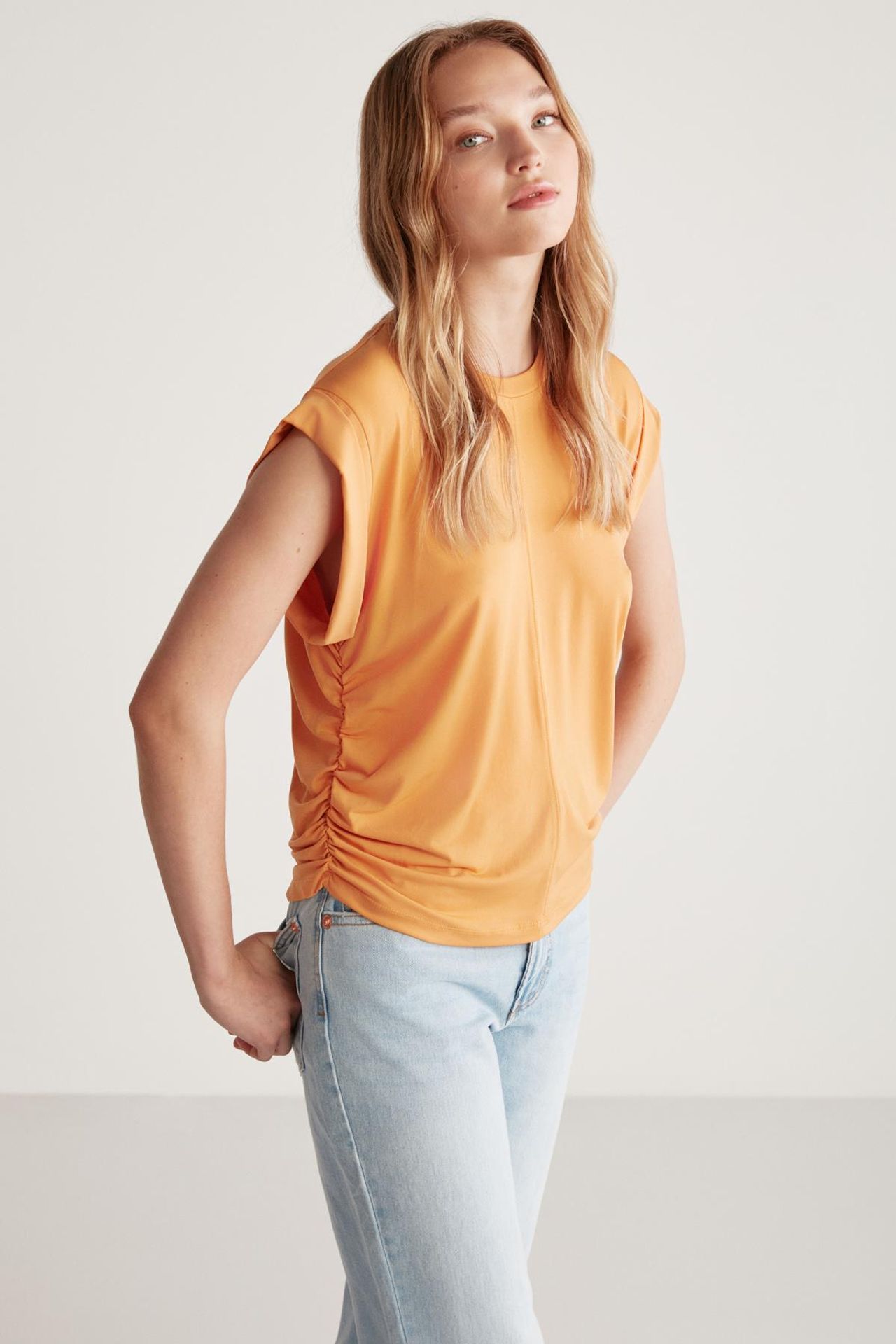 GRIMELANGE Oversized Sleeveless Crew Neck Blouse 3