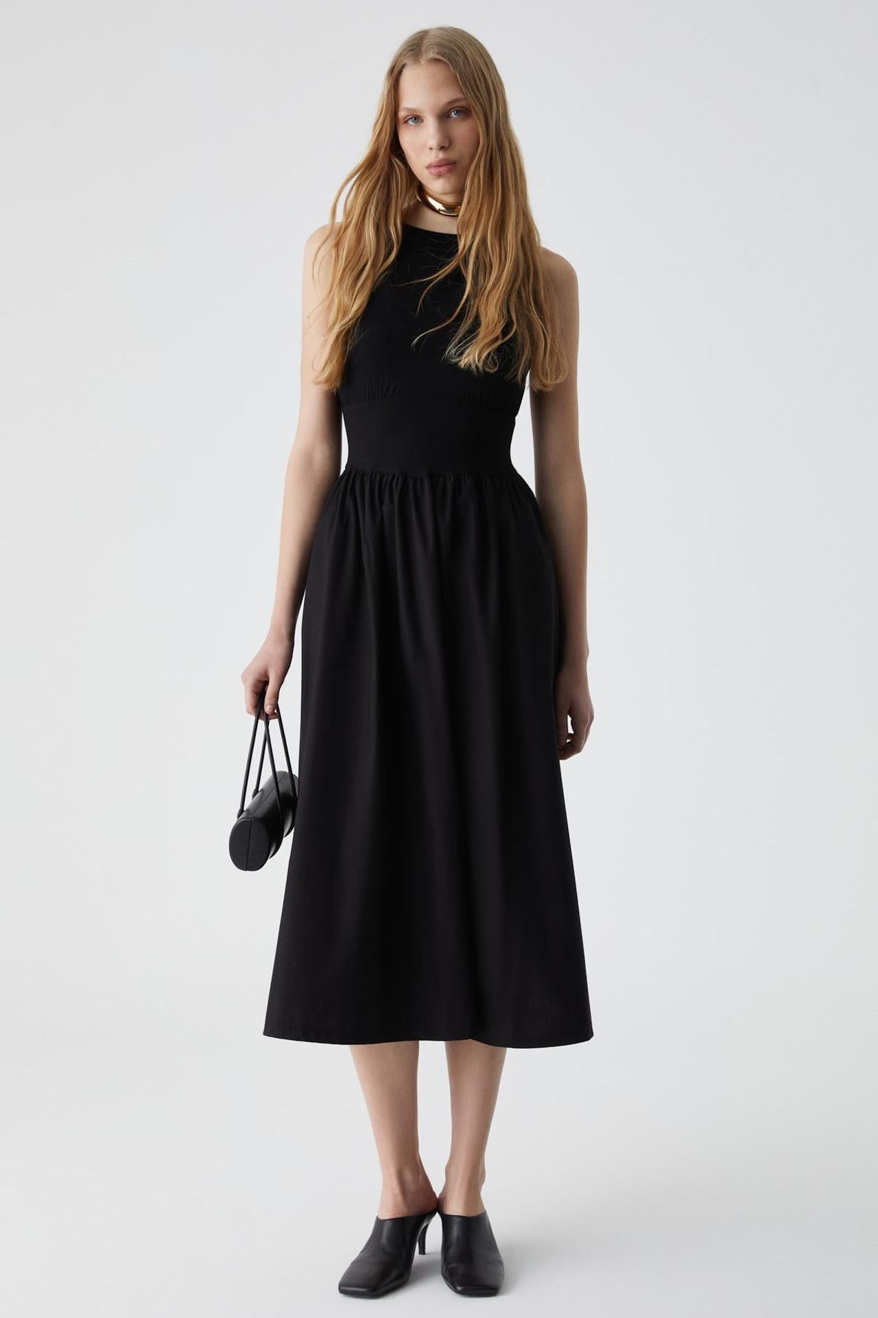GRIMELANGE Crew Neck A-Line Midi Dress 2