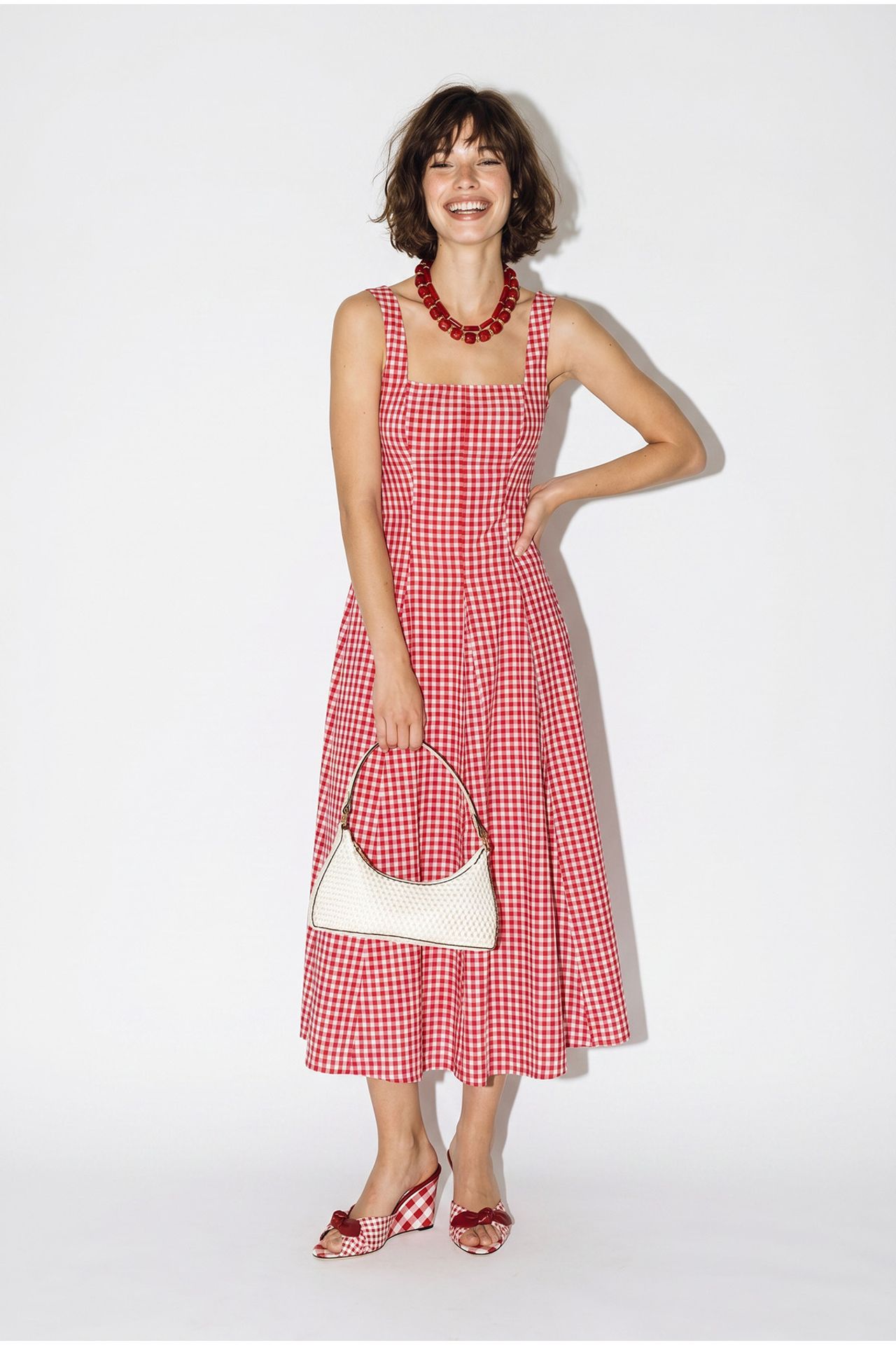 LUCCI Plaid Midi A-Line Dress 3