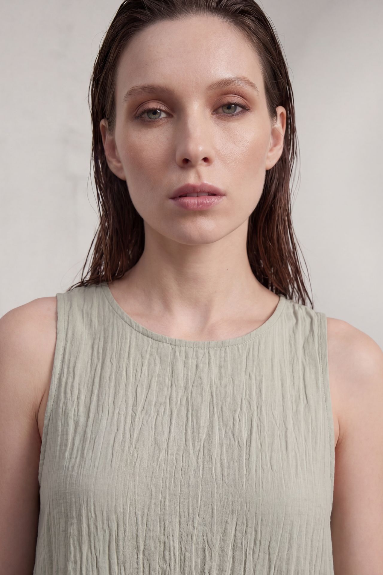MY FASHION Loose Mini Dress in Textured Lyocell 5