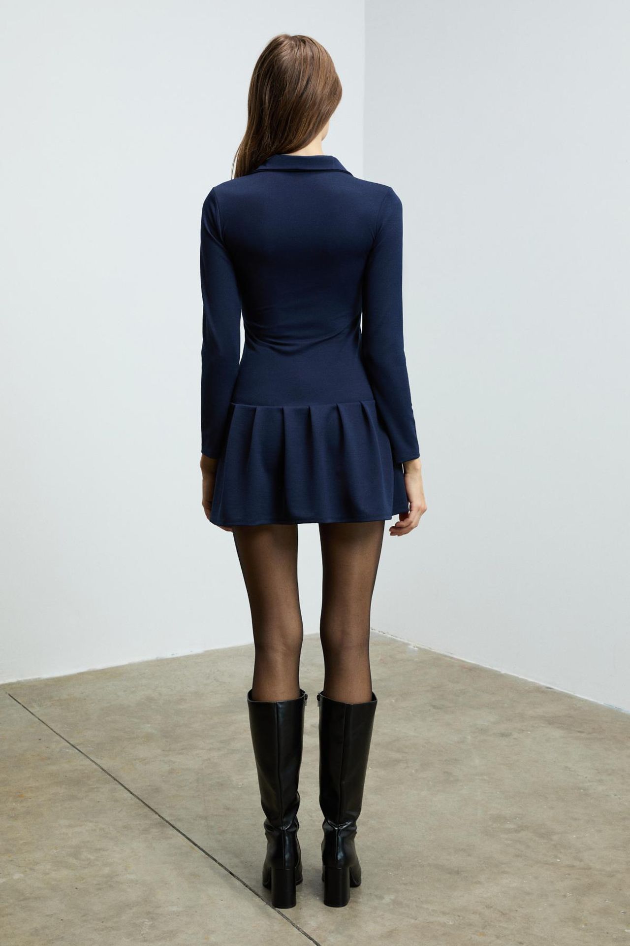GRIMELANGE Fitted Polo Collar Mini Dress 6