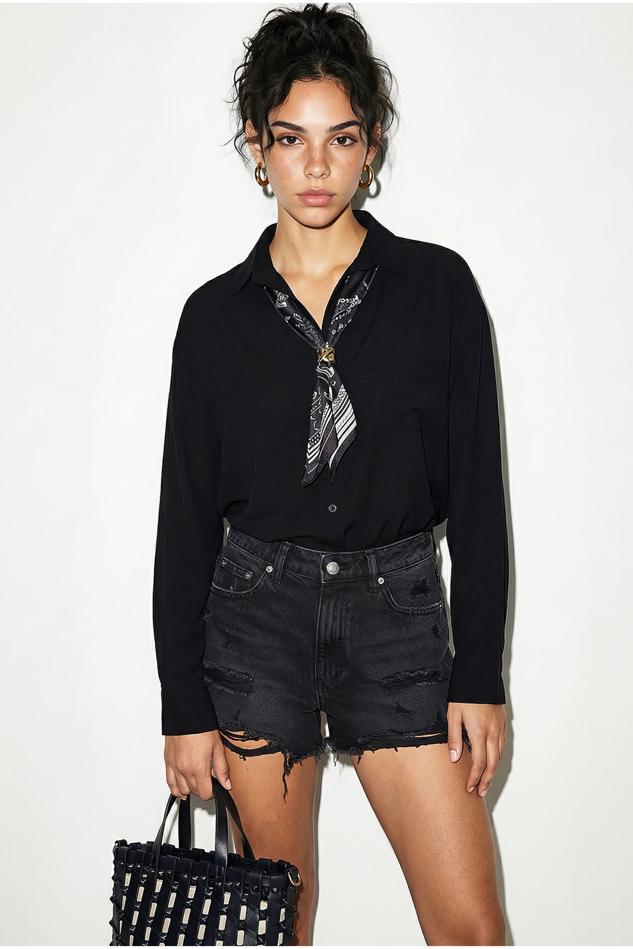 LUCCI Loose-Fit Button-Front Shirt With Pocket 4