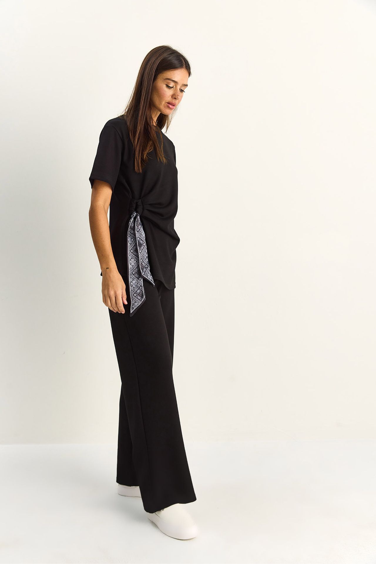 LUCCI Crew Neck T-Shirt and Wide Leg Trousers Set 4
