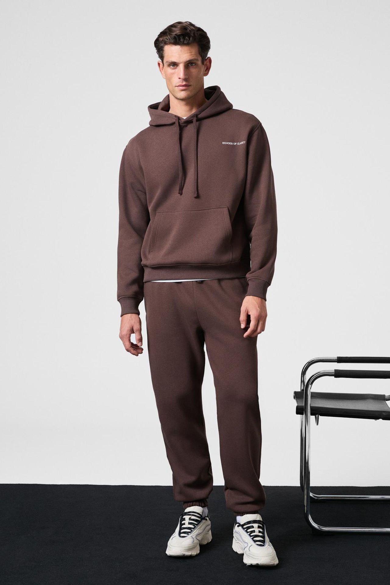 GRIMELANGE Hooded Relaxed Sweatshirt Pants Set 2