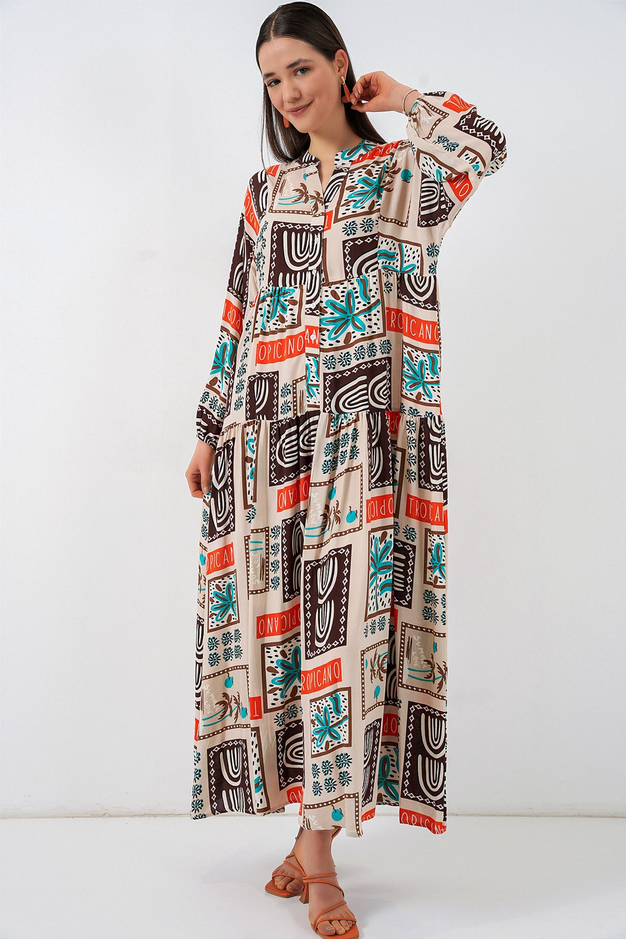 BDART Patterned V-Neck Maxi Dress 3