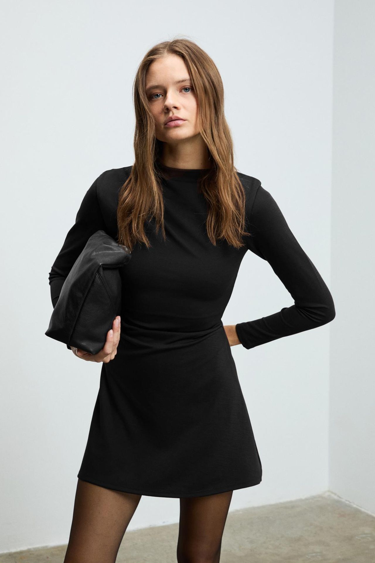 GRIMELANGE Pleated Crew Neck Mini Dress 2