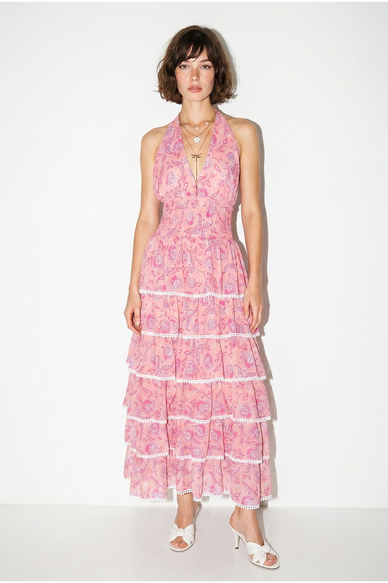 LUCCI Paisley Halter Maxi Dress 4
