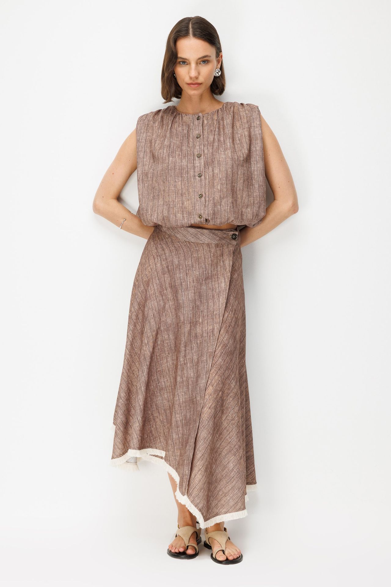 MIXRAY Linen Cotton Two-Piece Coord 4