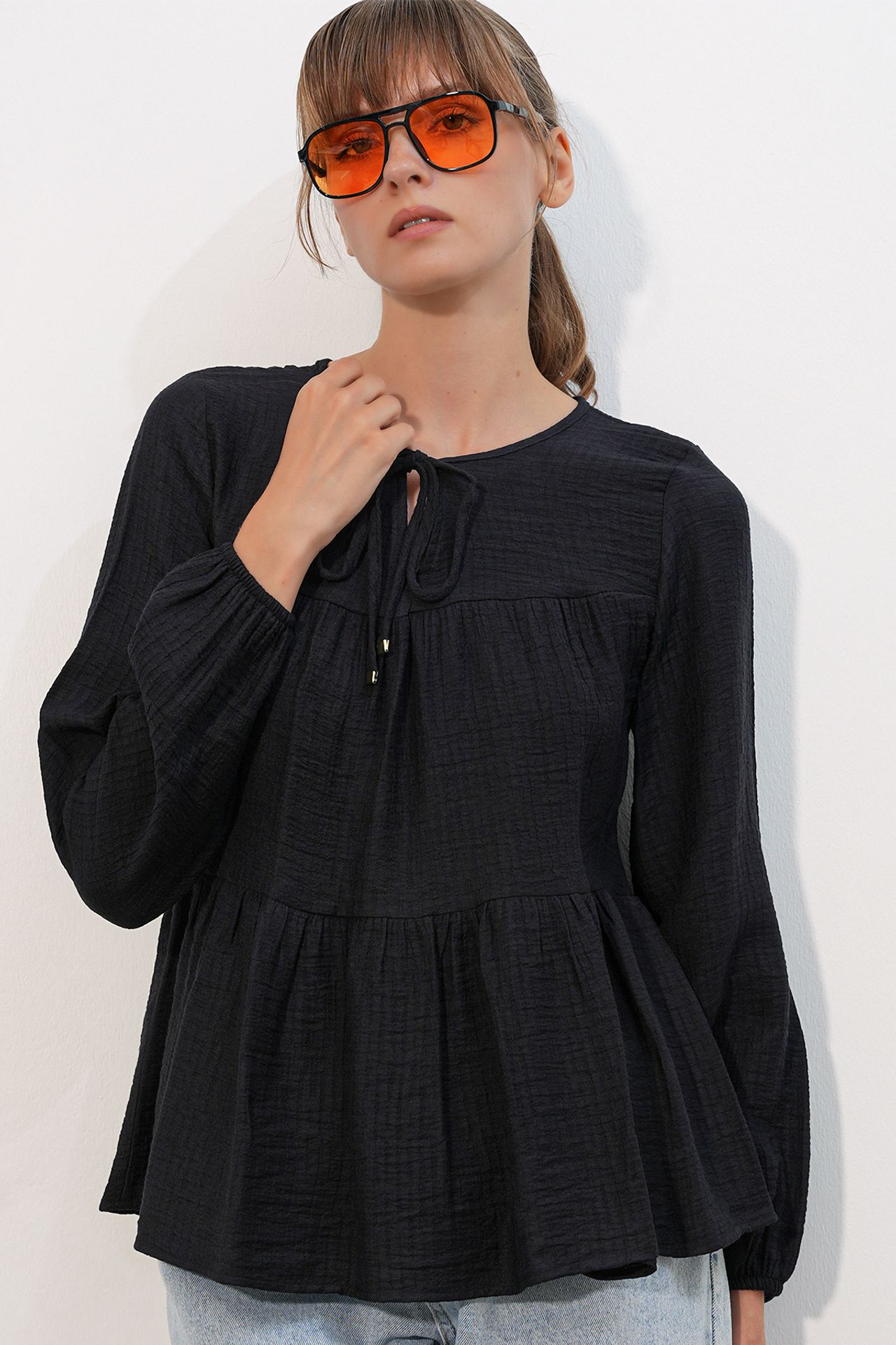 BDART Textured Tie-Front Blouse 3