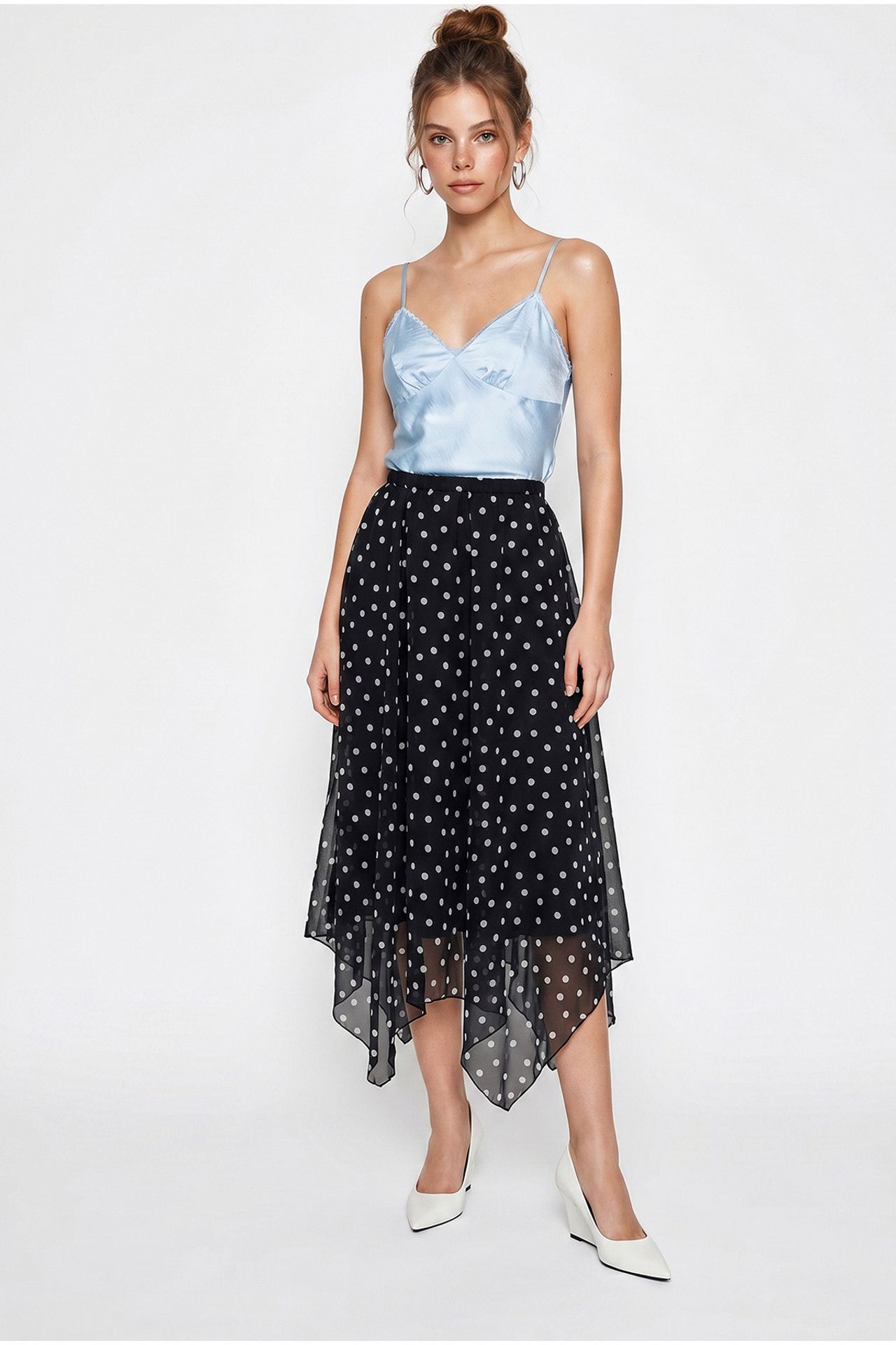 LUCCI Women's High Waist Polka Dot Skirt 2