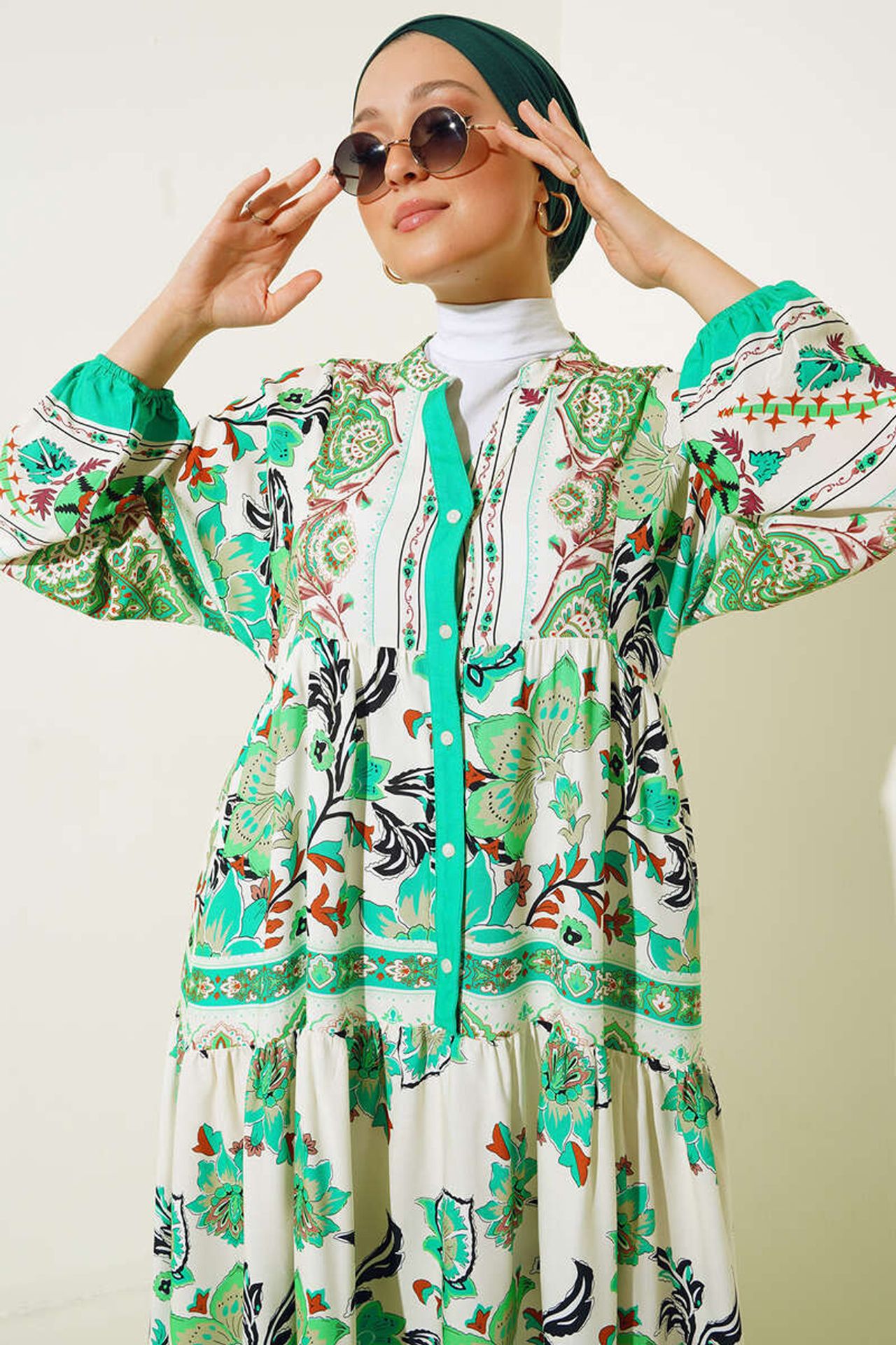 BDART Patterned V-Neck Maxi Dress