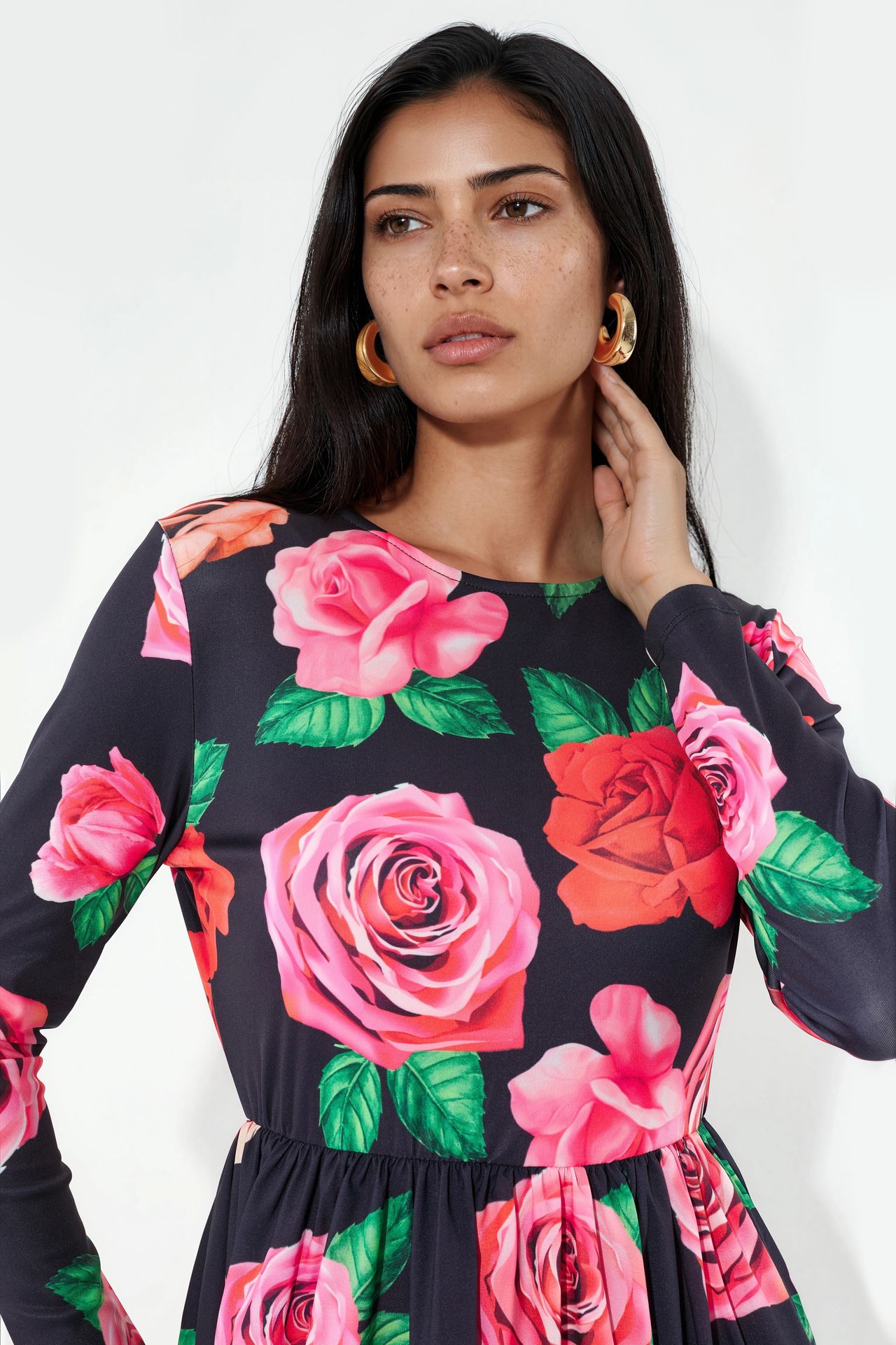 MSN Floral Belted Midi Skater Dress 2