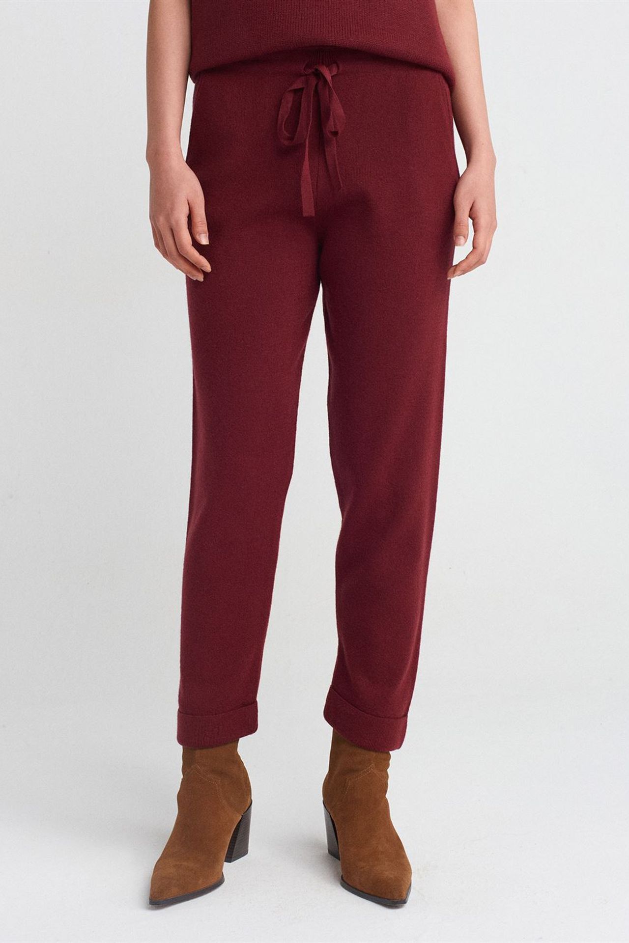 DILVIN Kadın Lurex Örme Jogger Pantolon 3