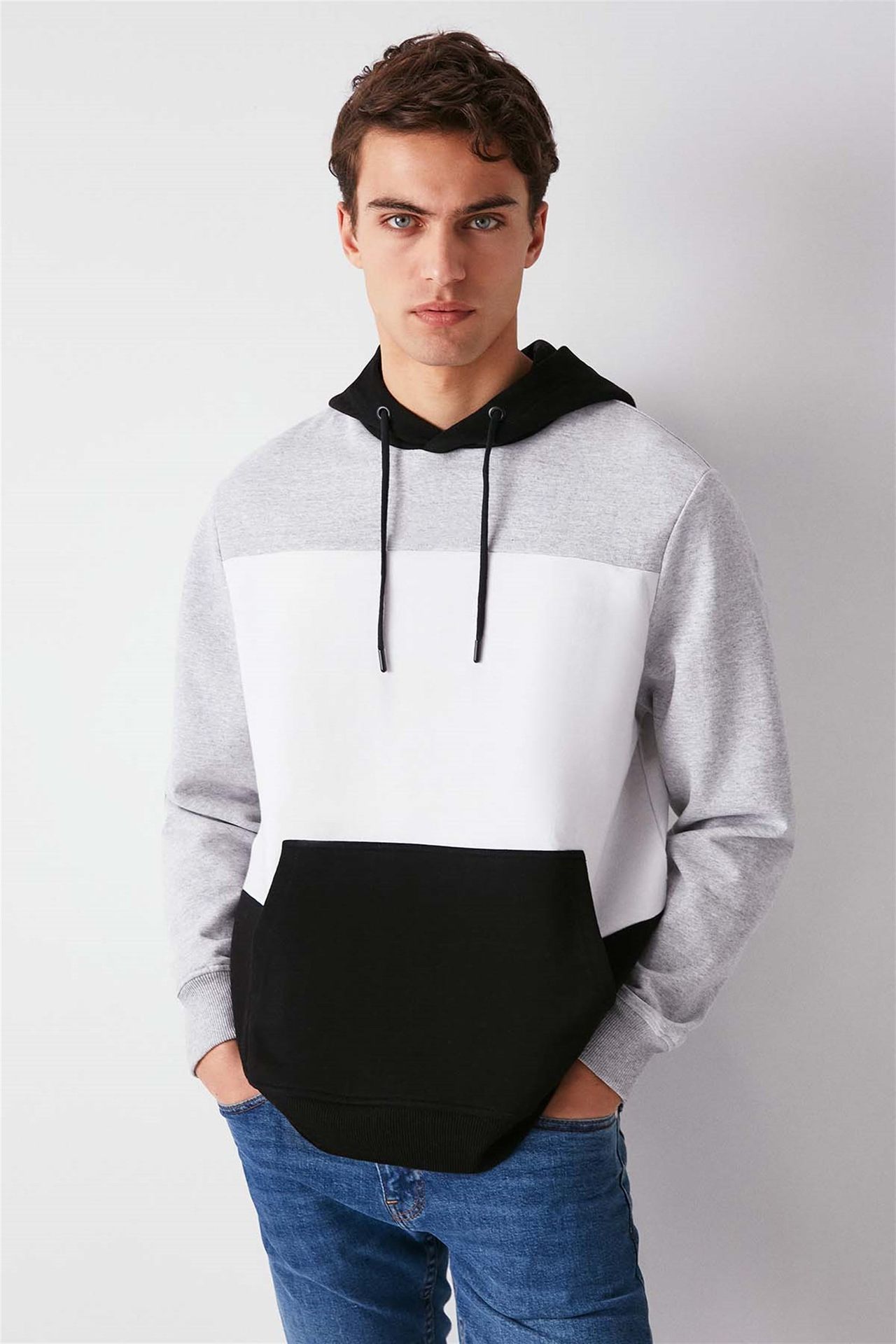 GRIMELANGE Renk Bloklu Kapüşonlu Sweatshirt 2