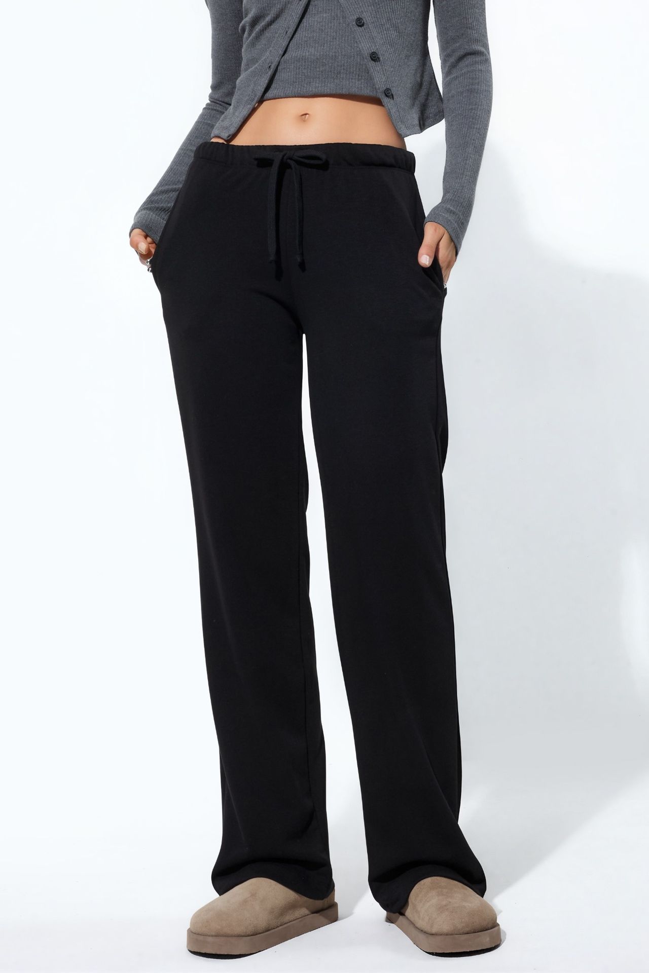 BUSEM Women's Elastic Waist Straight Leg Pants 1