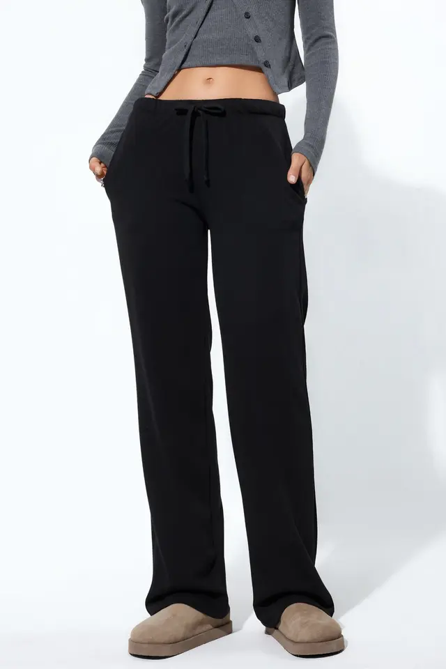 BUSEM Women's Elastic Waist Straight Leg Pants