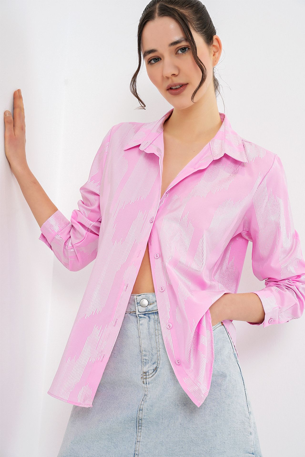 BDART Oversized Abstract Print Button-Front Shirt 2